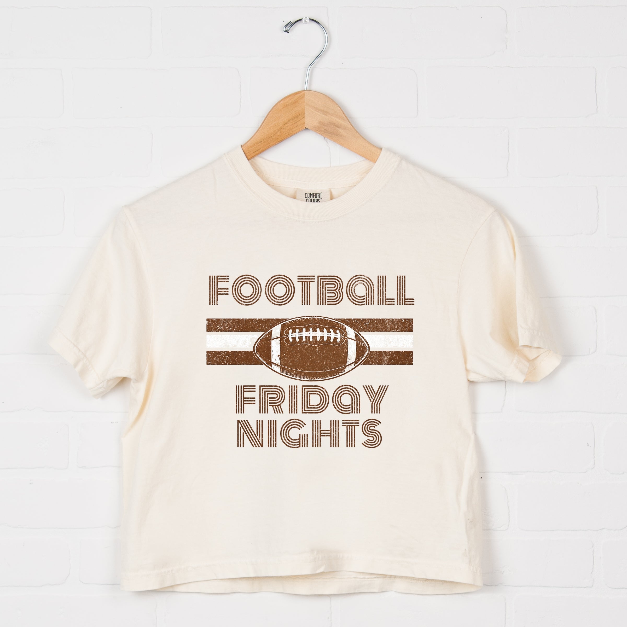 Football Friday Nights - Women's Boxy Crop Top Graphic T-Shirt