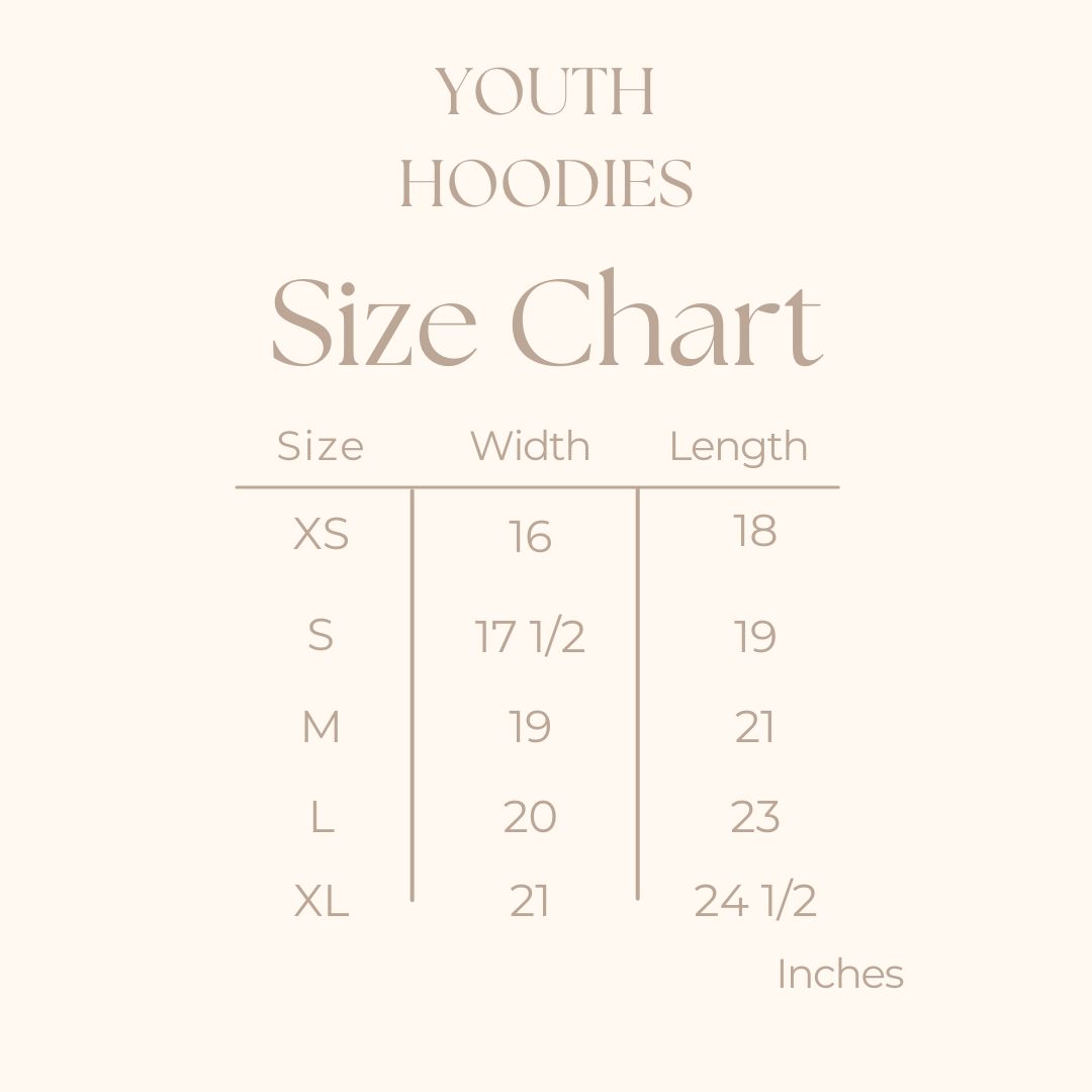 Youth Graphic Hoodie - size guide