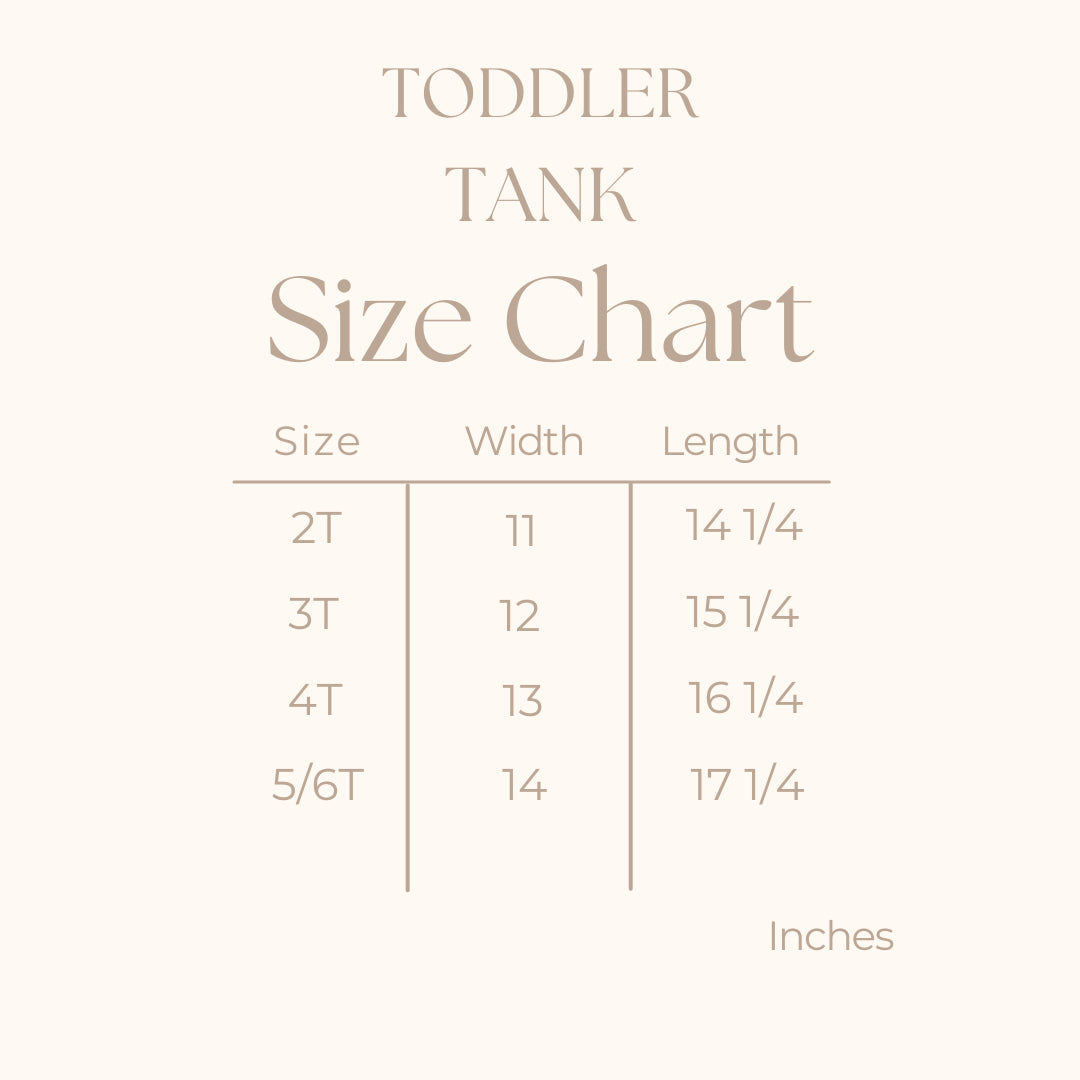 Toddler Graphic Tank - size guide