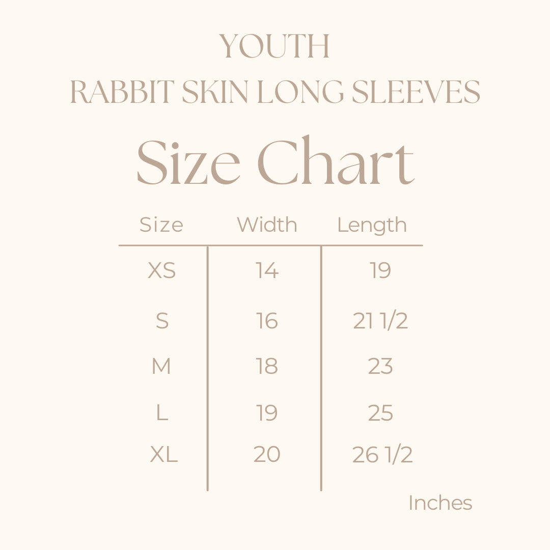 Youth Long Sleeve Graphic T-Shirt - size guide