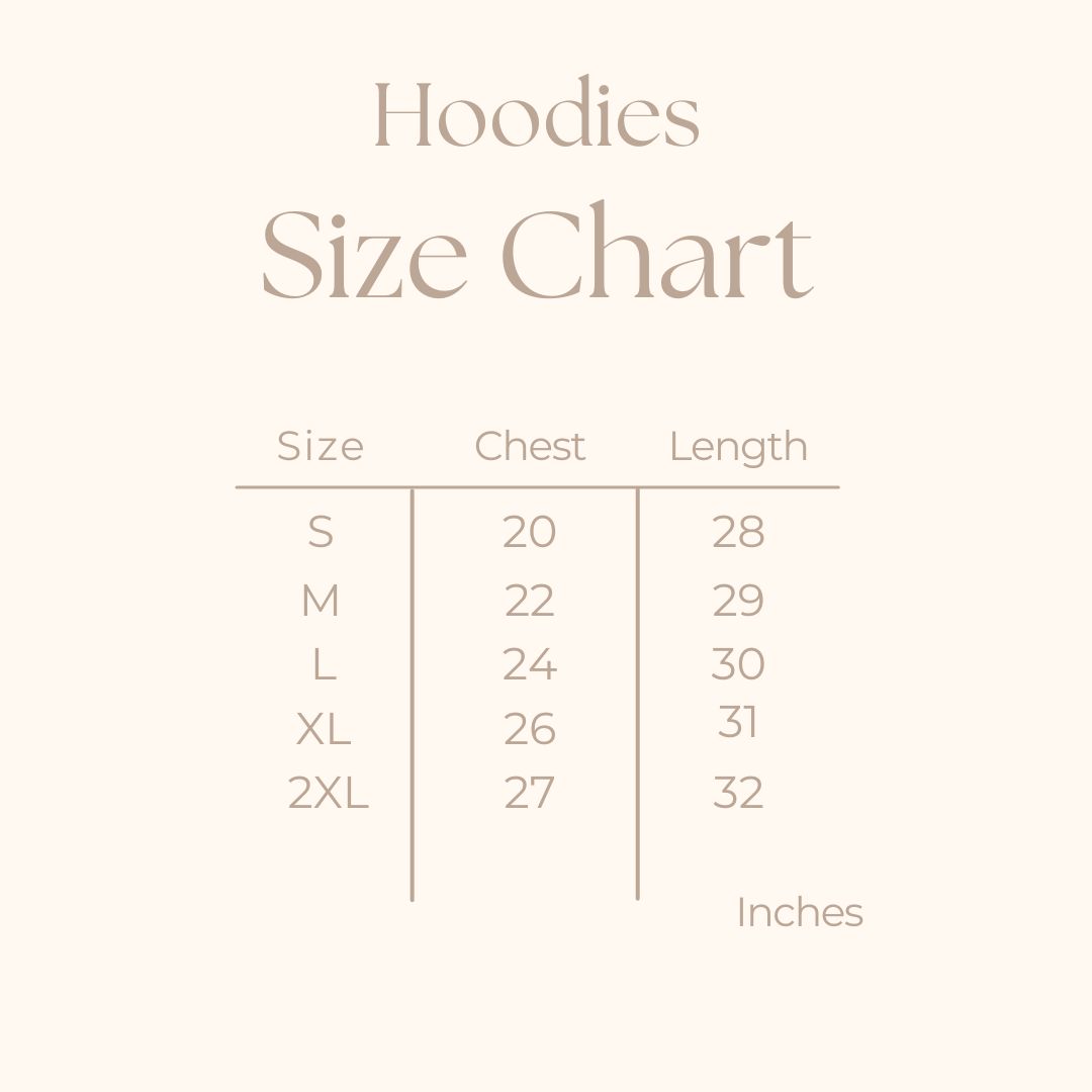 Women's Graphic Hoodie - size guide
