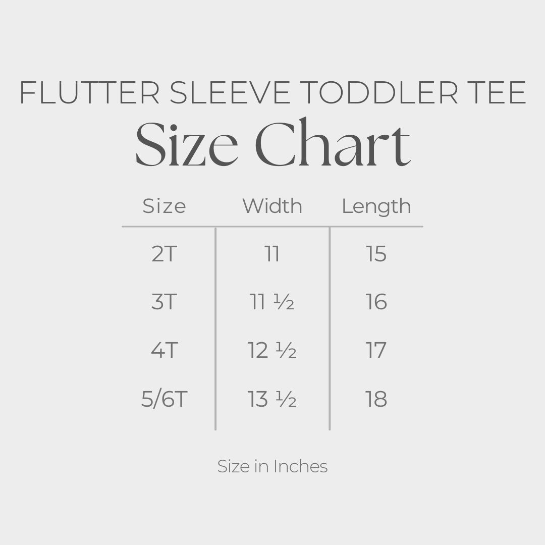 Flutter Sleeve Graphic T-Shirt - size guide