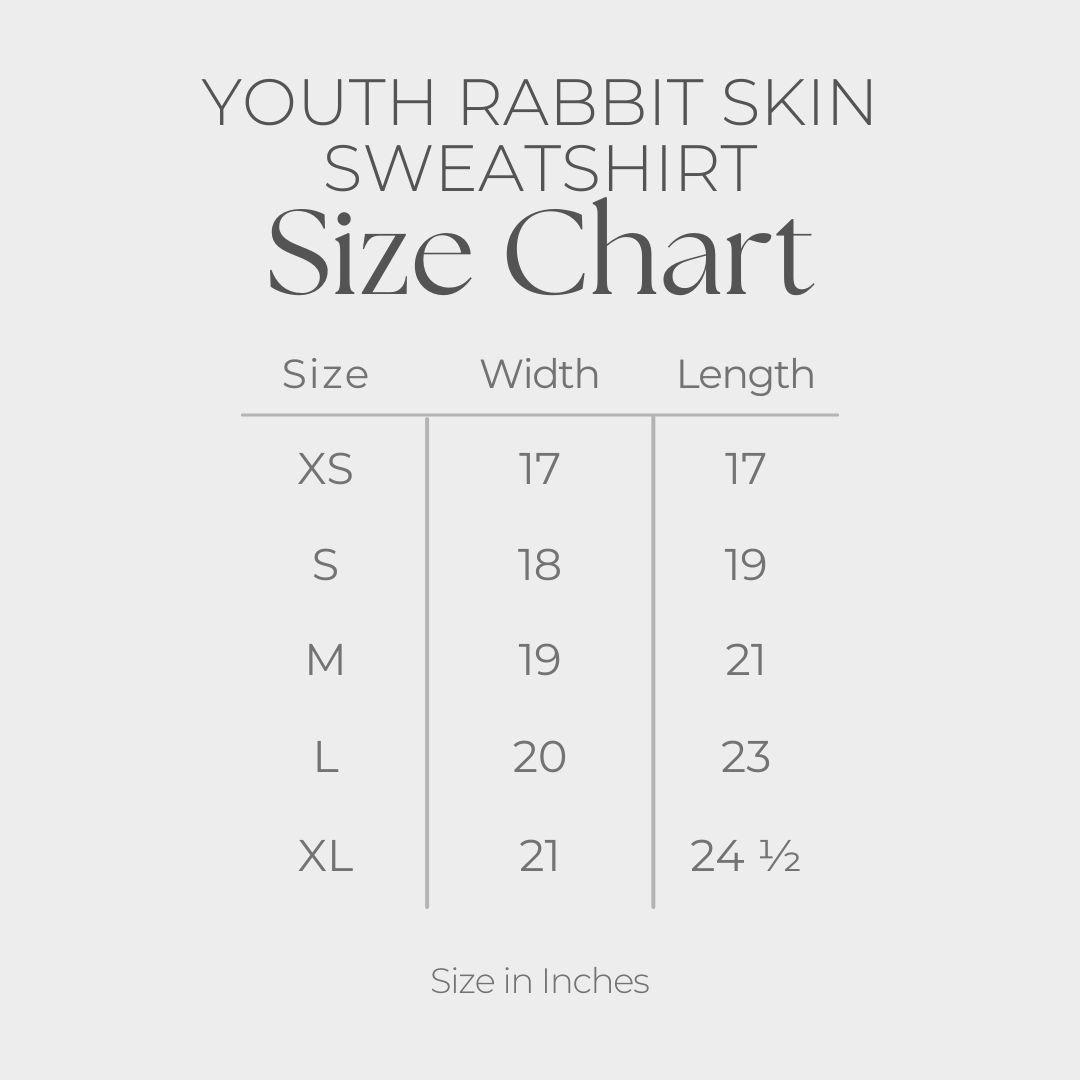 Youth Graphic Sweatshirt - size guide