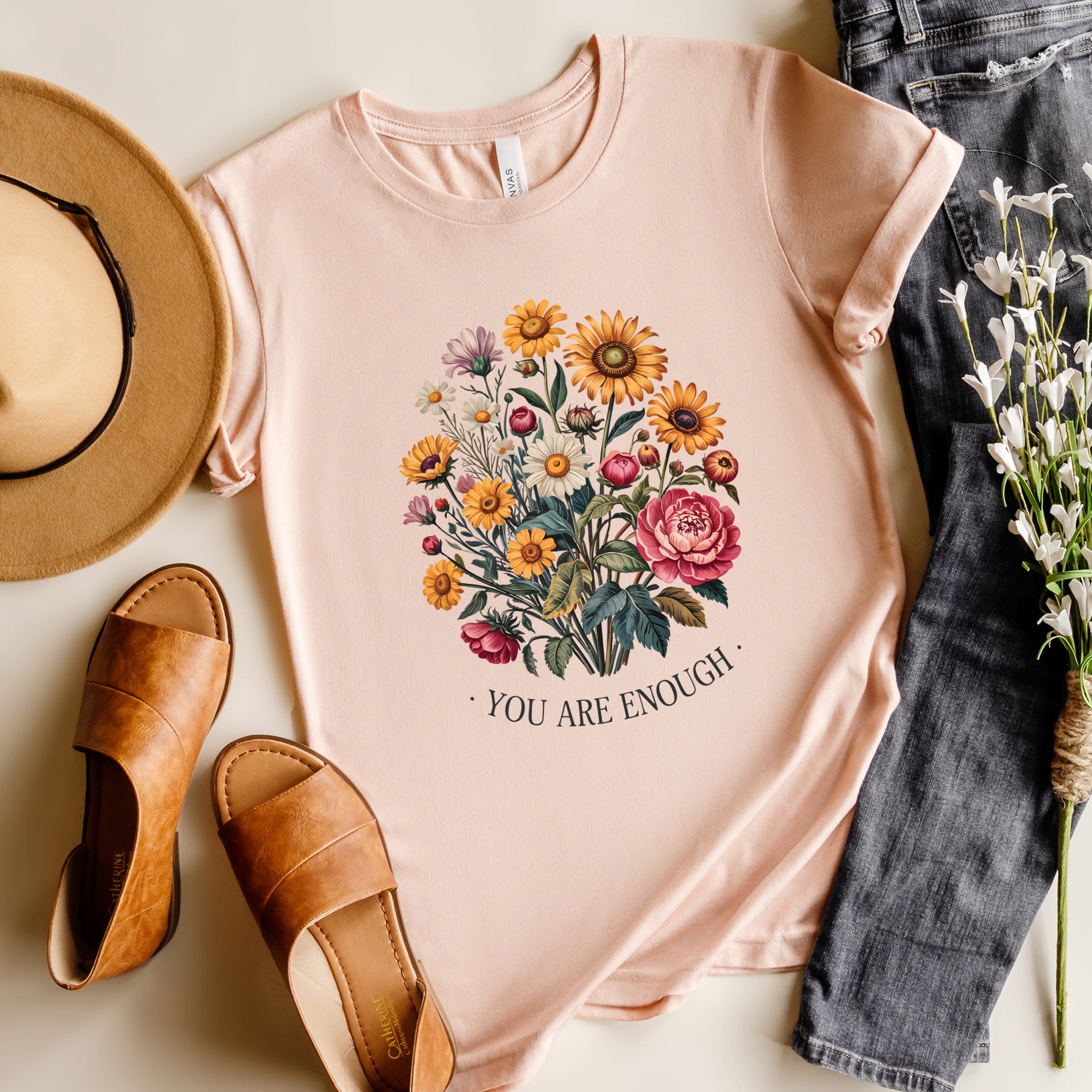 You Are Enough Bouquet - Short Sleeve Tee