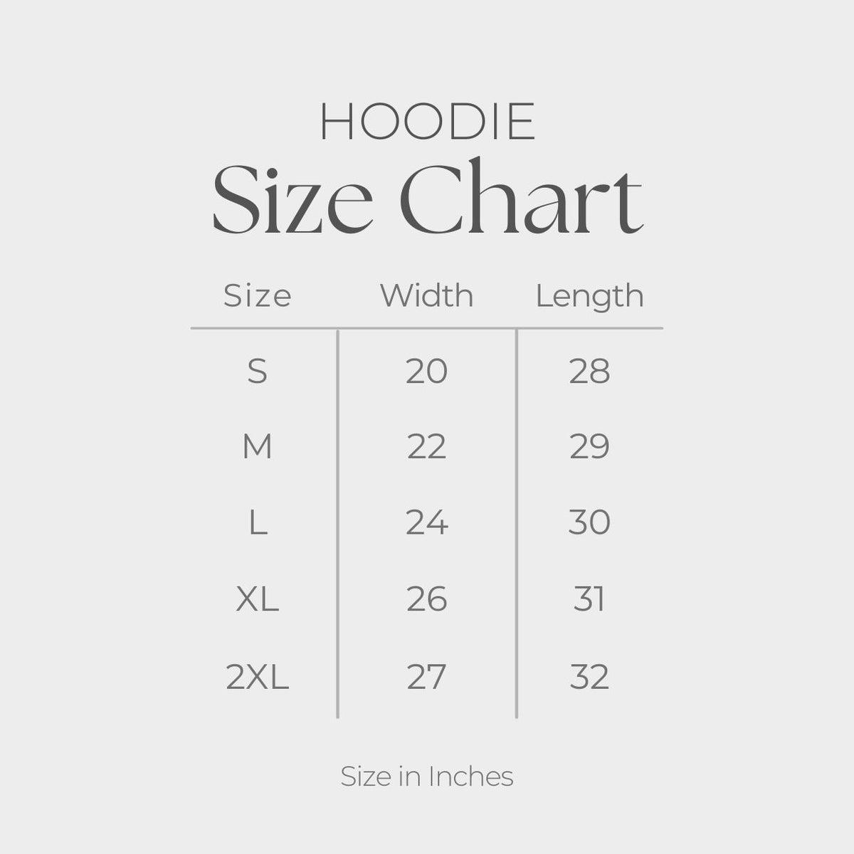 Women's Graphic Hoodie - size guide