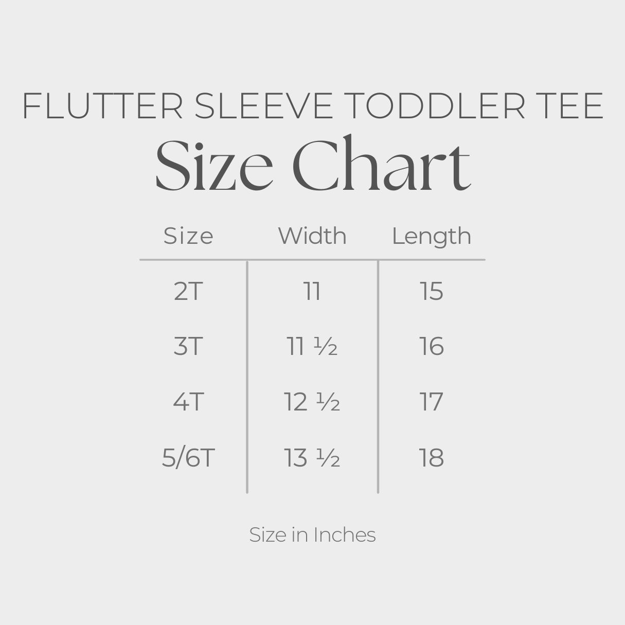 Girl's Flutter Sleeve Graphic T-Shirt - size guide
