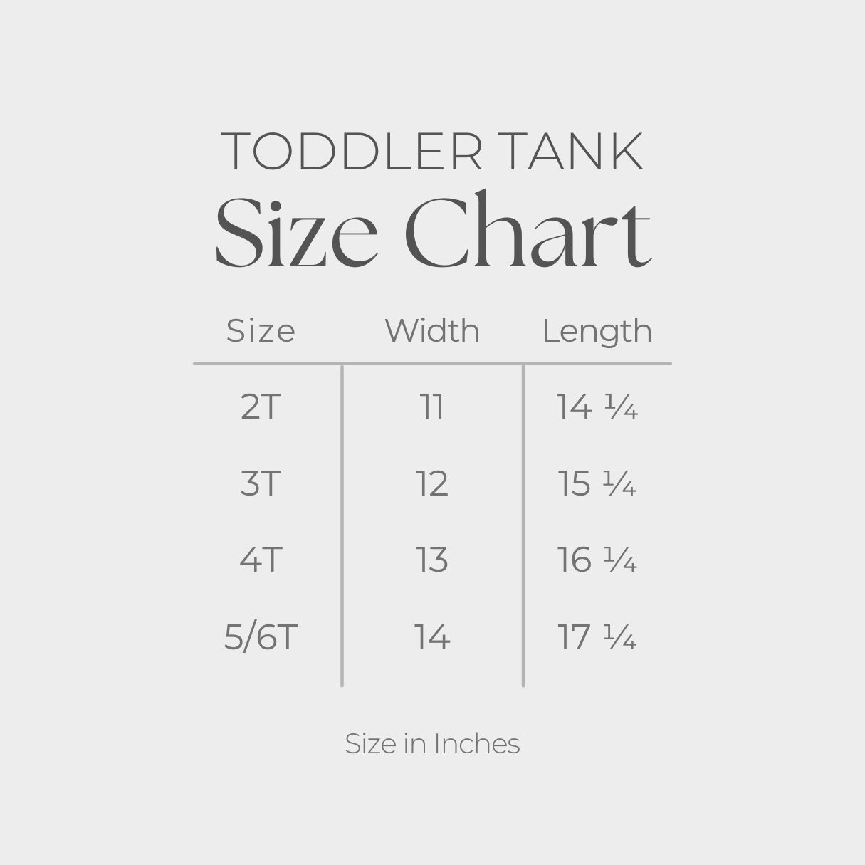 Toddler Graphic Tank - size guide