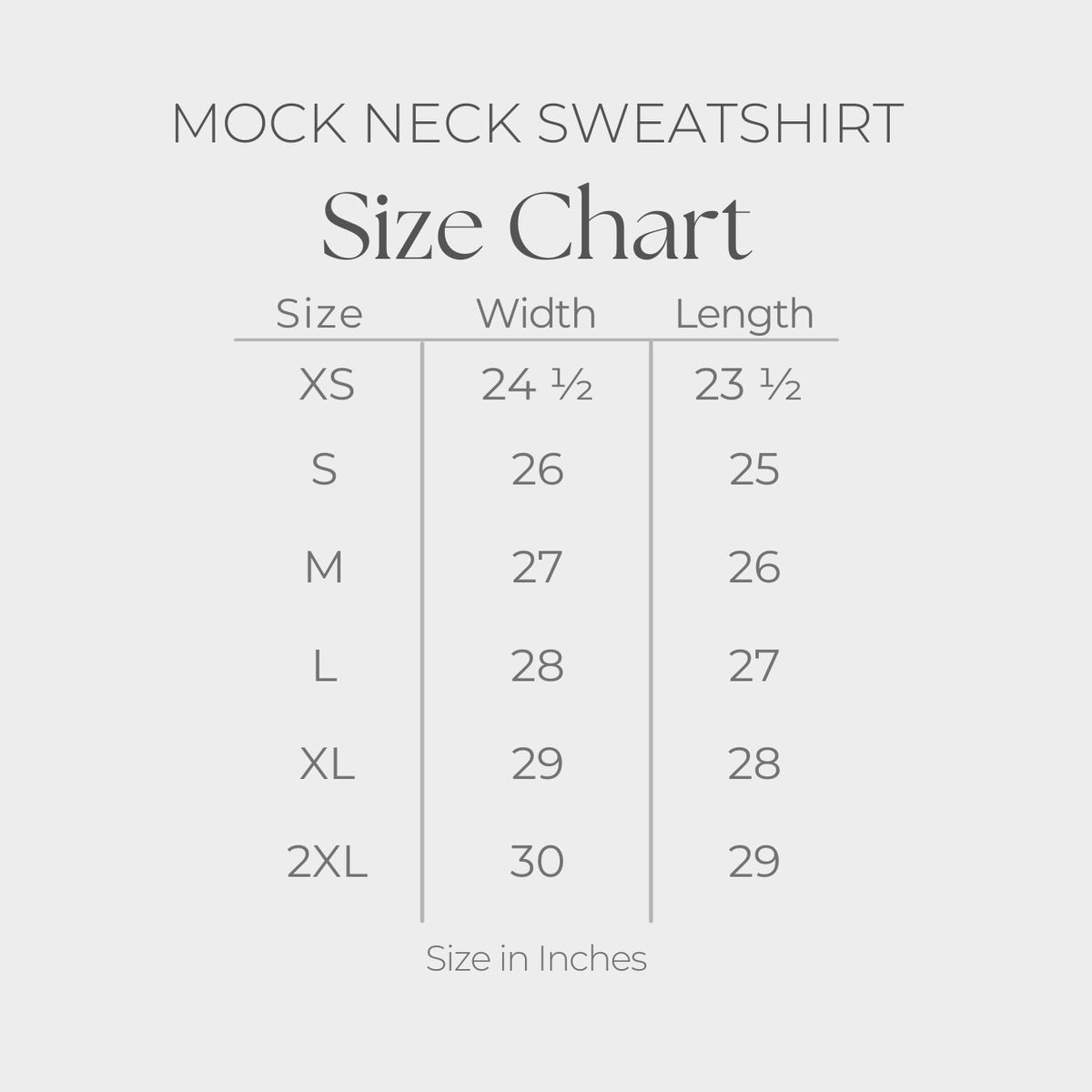 Oversized Mock Sweatshirt - size guide