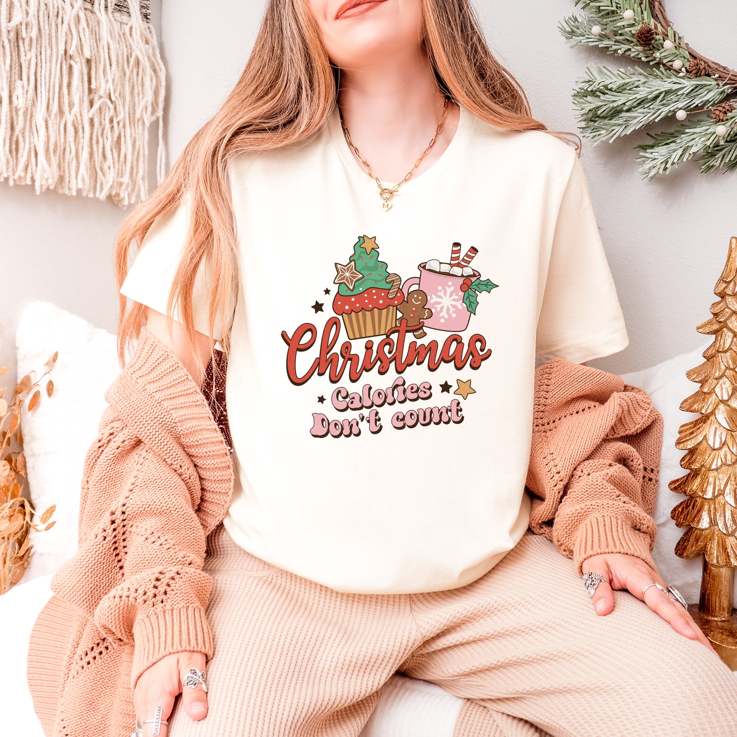 Christmas Calories Don't Count - Women's Short Sleeve Graphic T-Shirt