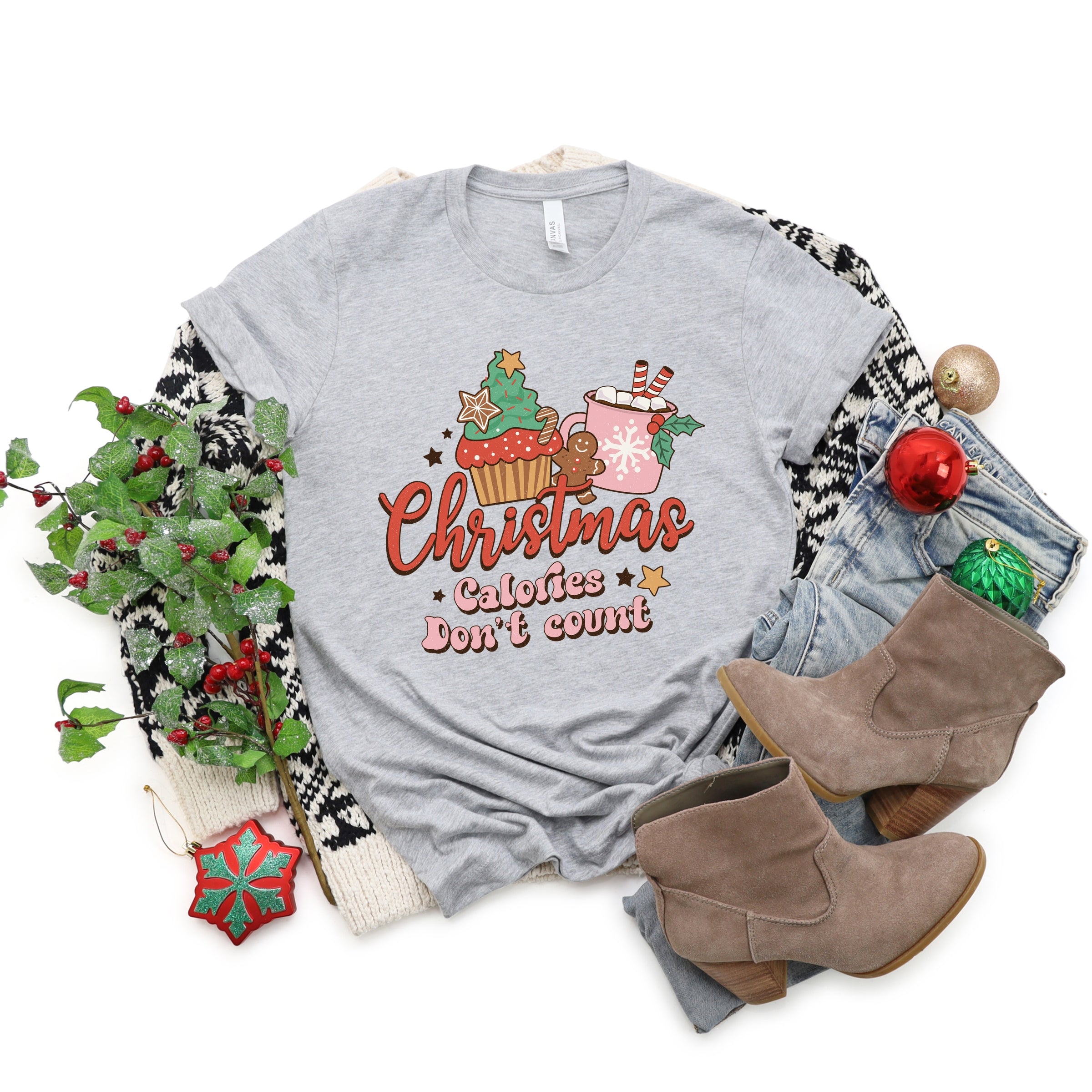 Christmas Calories Don't Count - Women's Short Sleeve Graphic T-Shirt
