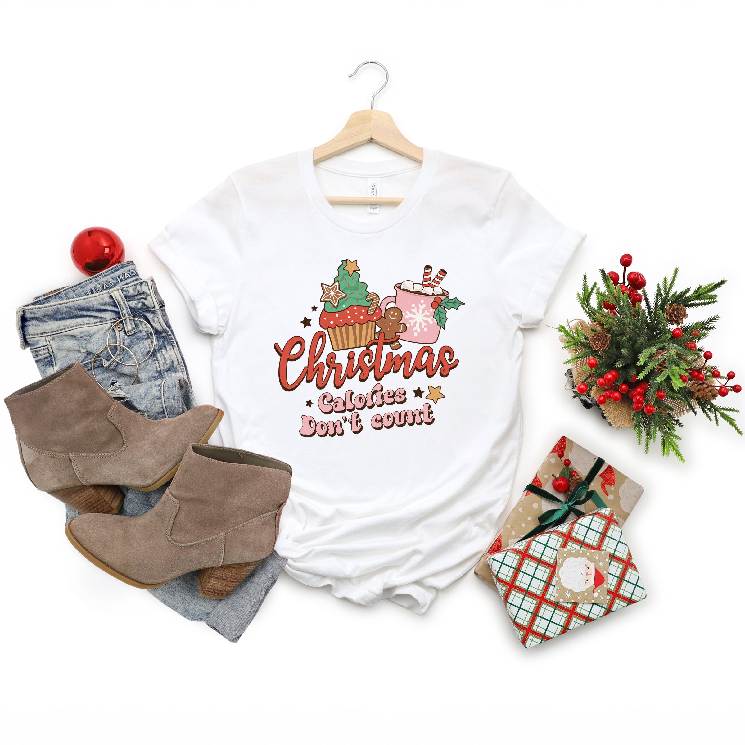 Christmas Calories Don't Count - Women's Short Sleeve Graphic T-Shirt