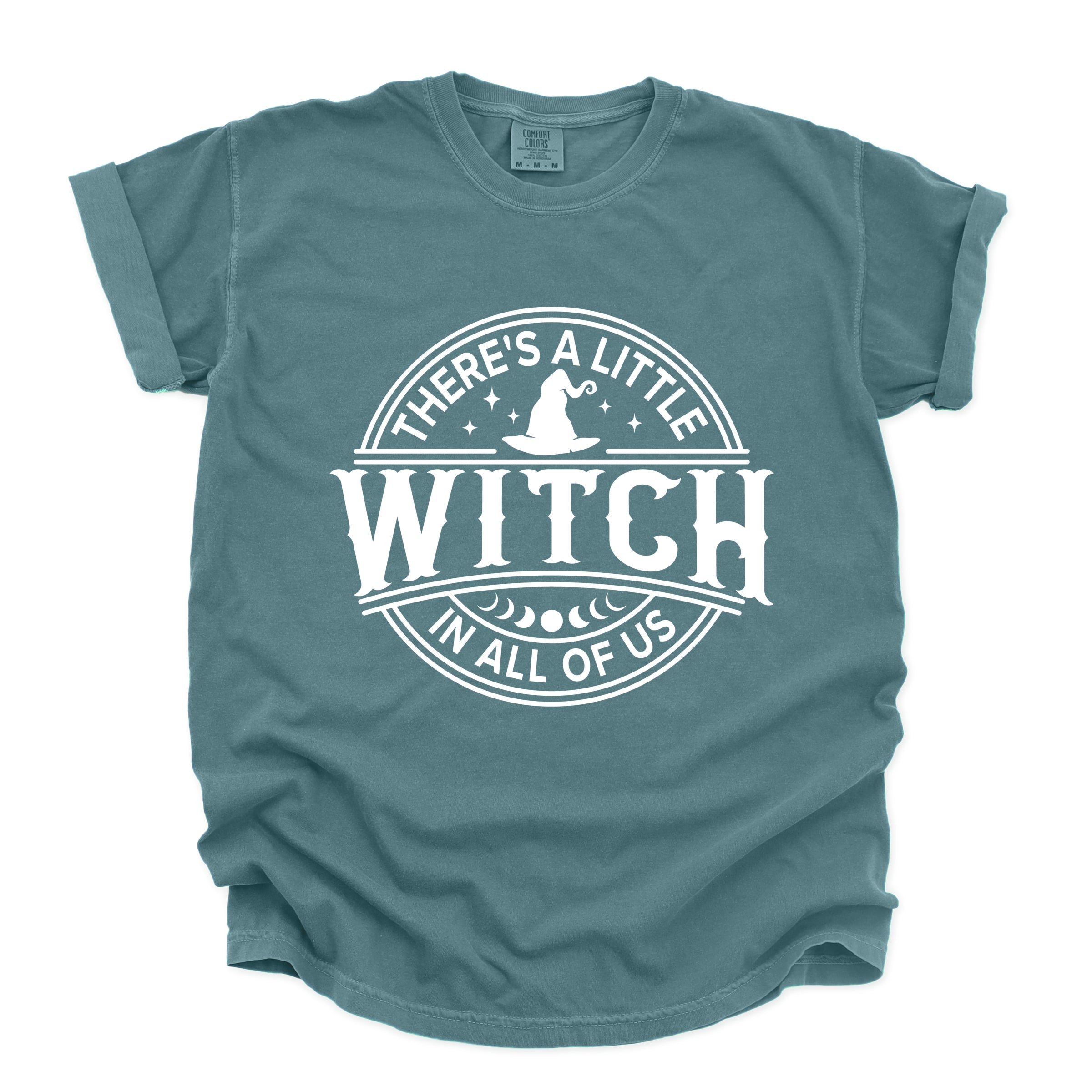 A Little Witch In All Of Us - Women's Garment Dyed Graphic T-Shirt