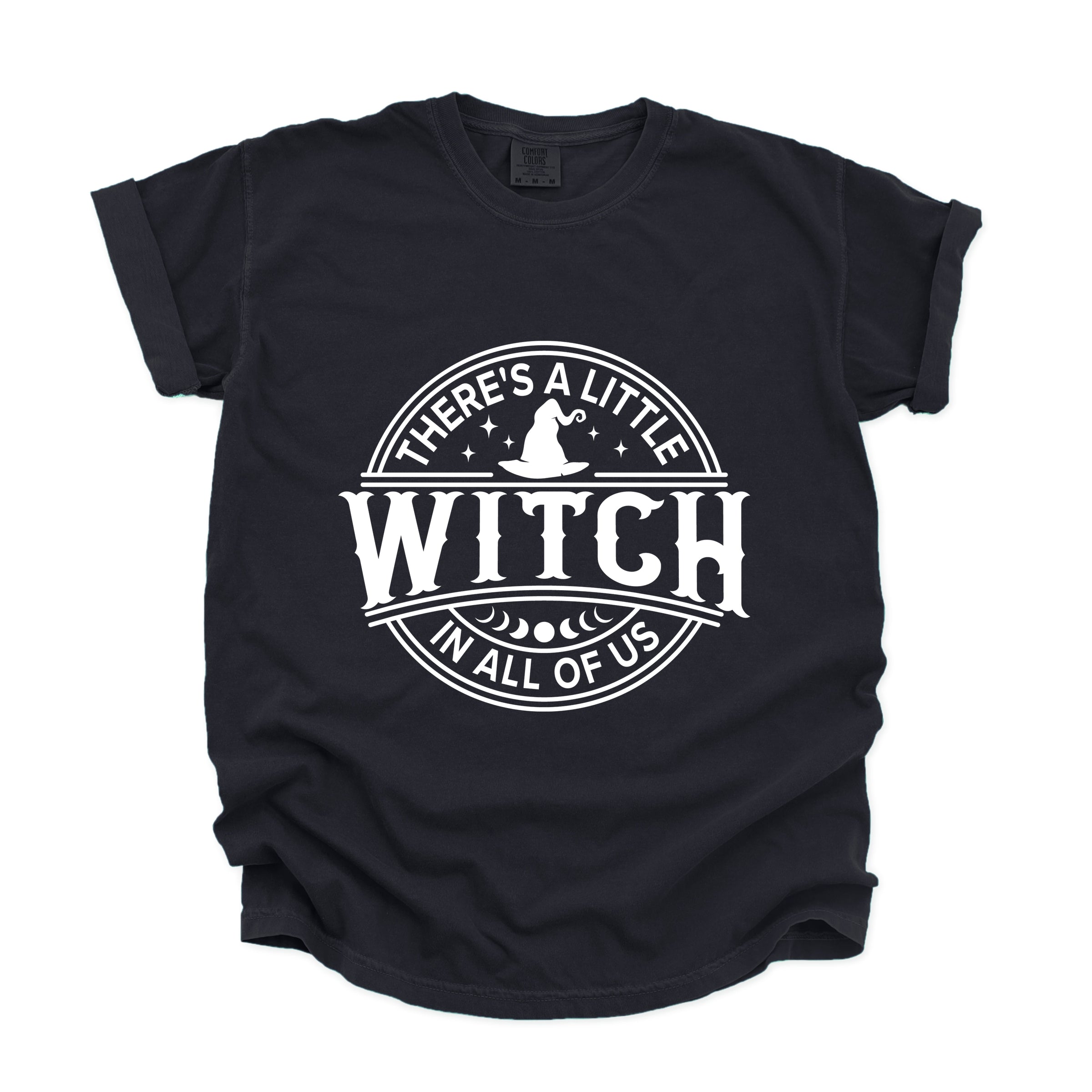 A Little Witch In All Of Us - Women's Garment Dyed Graphic T-Shirt