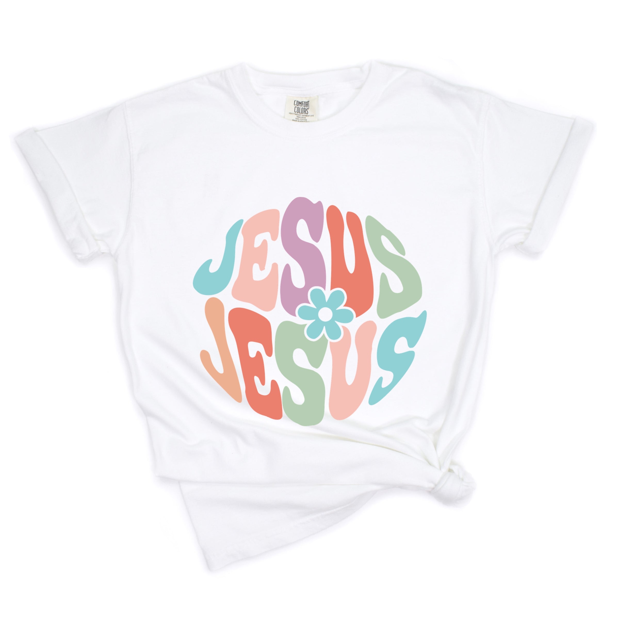 Jesus Flowers - Women's Garment Dyed Graphic T-Shirt