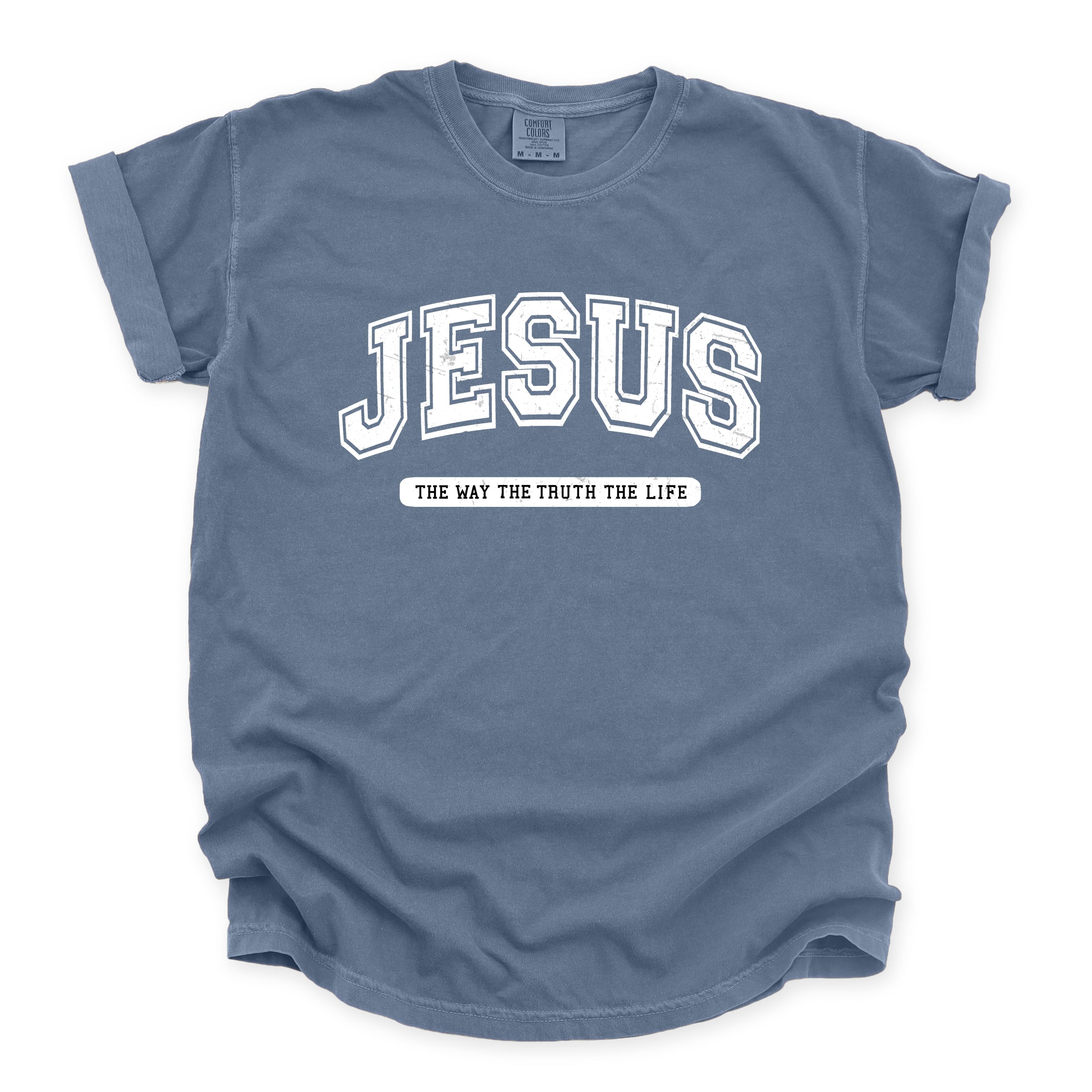 Jesus Varsity - Women's Garment Dyed Graphic T-Shirt