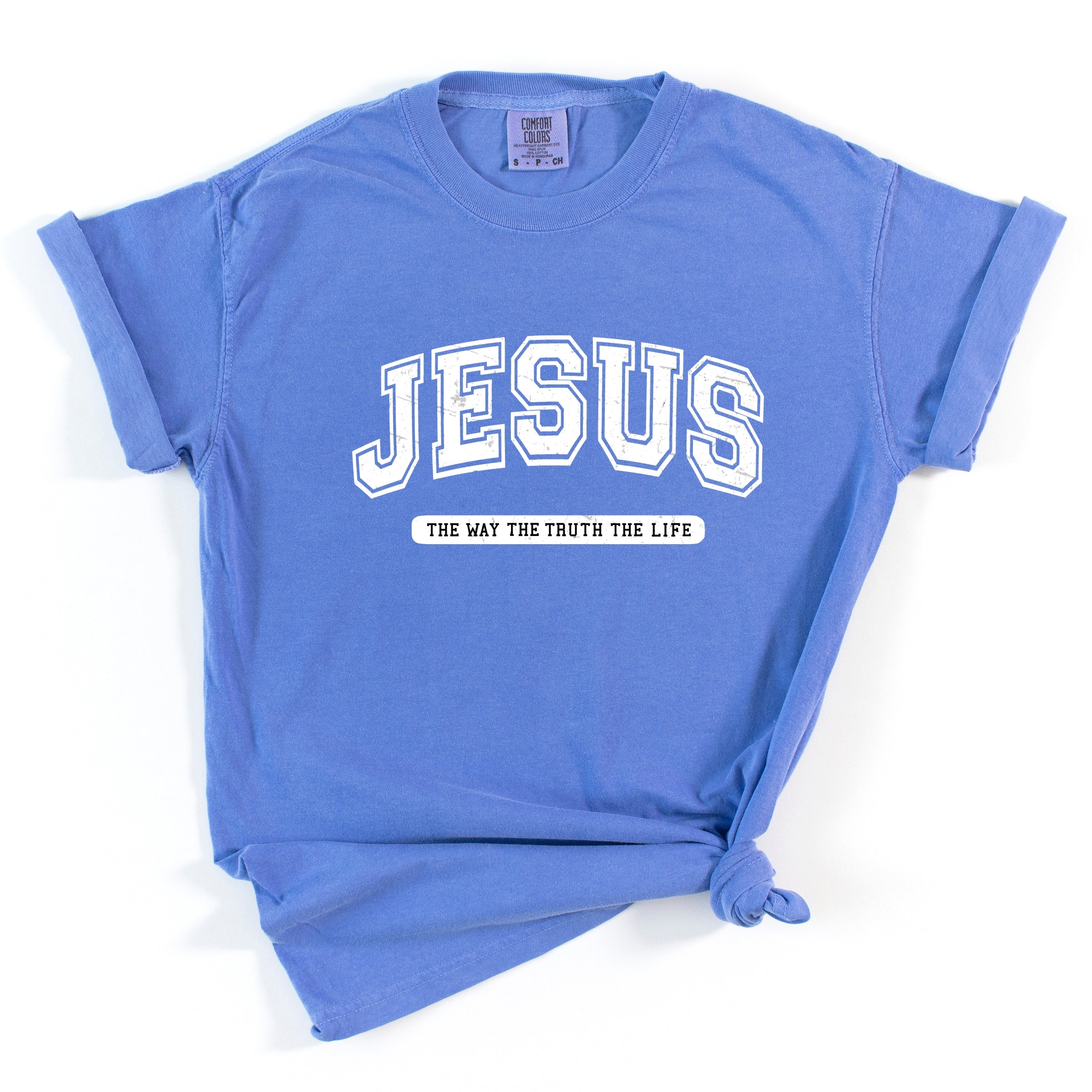 Jesus Varsity - Women's Garment Dyed Graphic T-Shirt