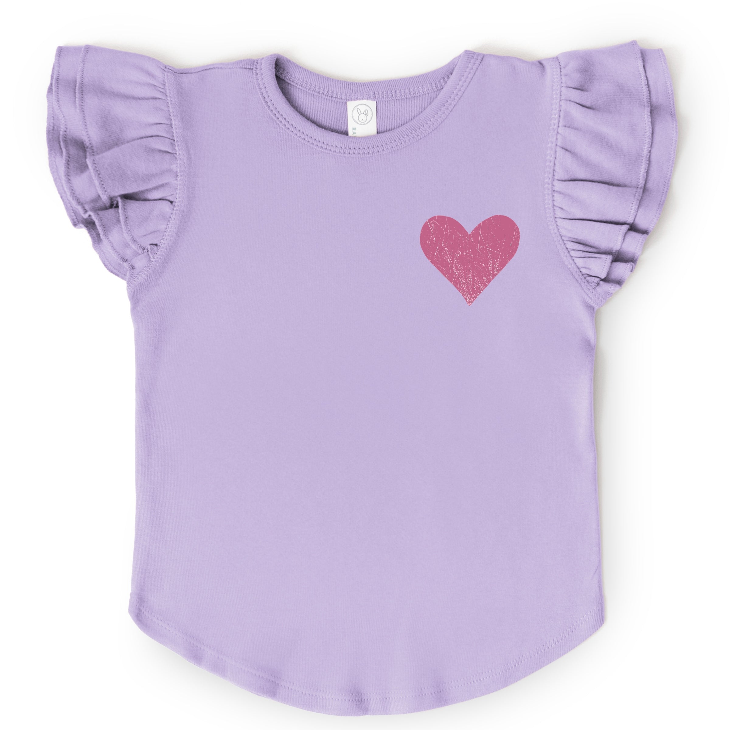 February Fourteenth Front And Back - Flutter Sleeve Graphic T-Shirt