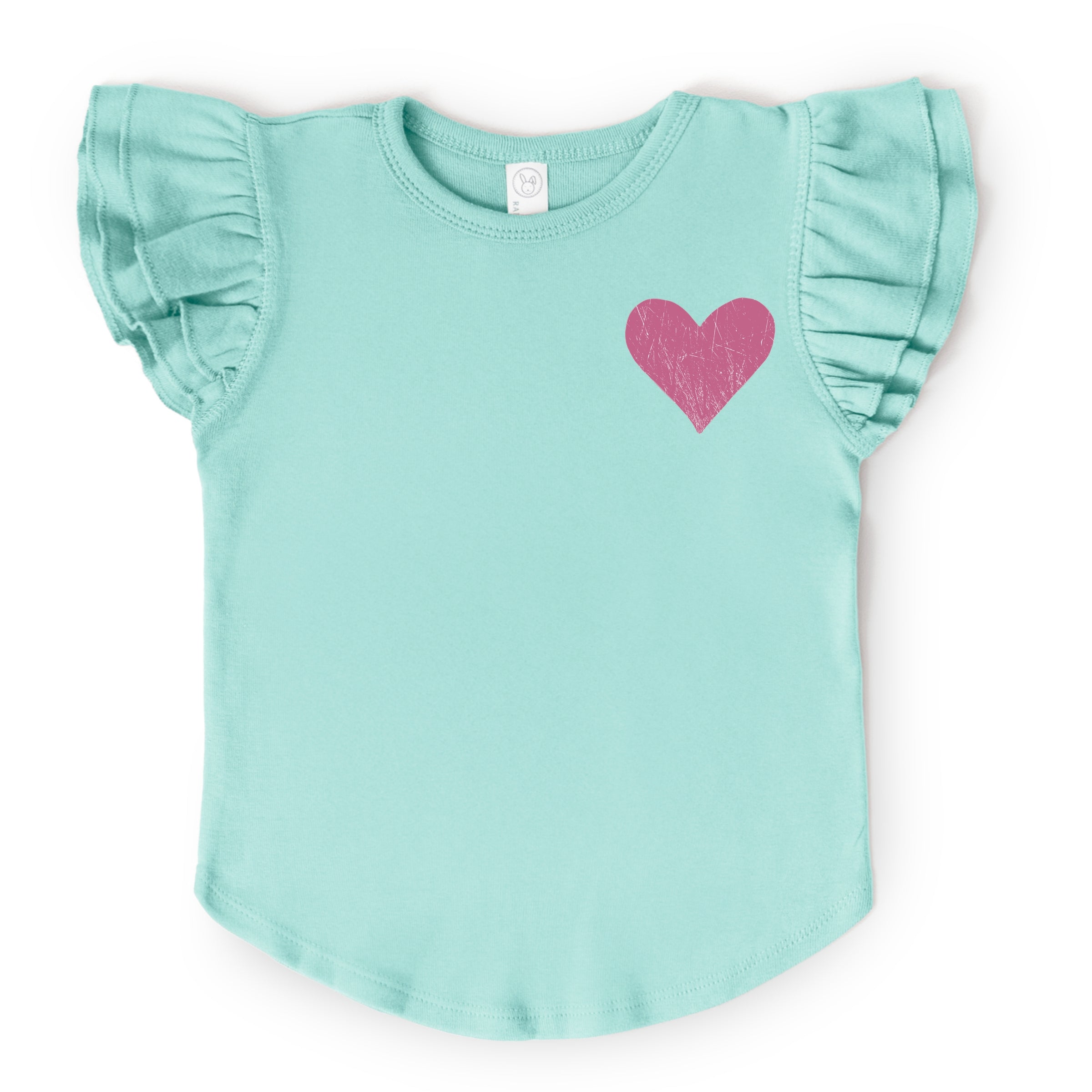 February Fourteenth Front And Back - Flutter Sleeve Graphic T-Shirt