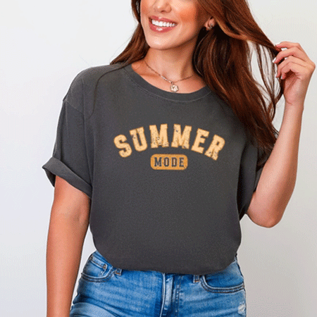 Summer Mode Distressed | Garment Dyed Short Sleeve Tee