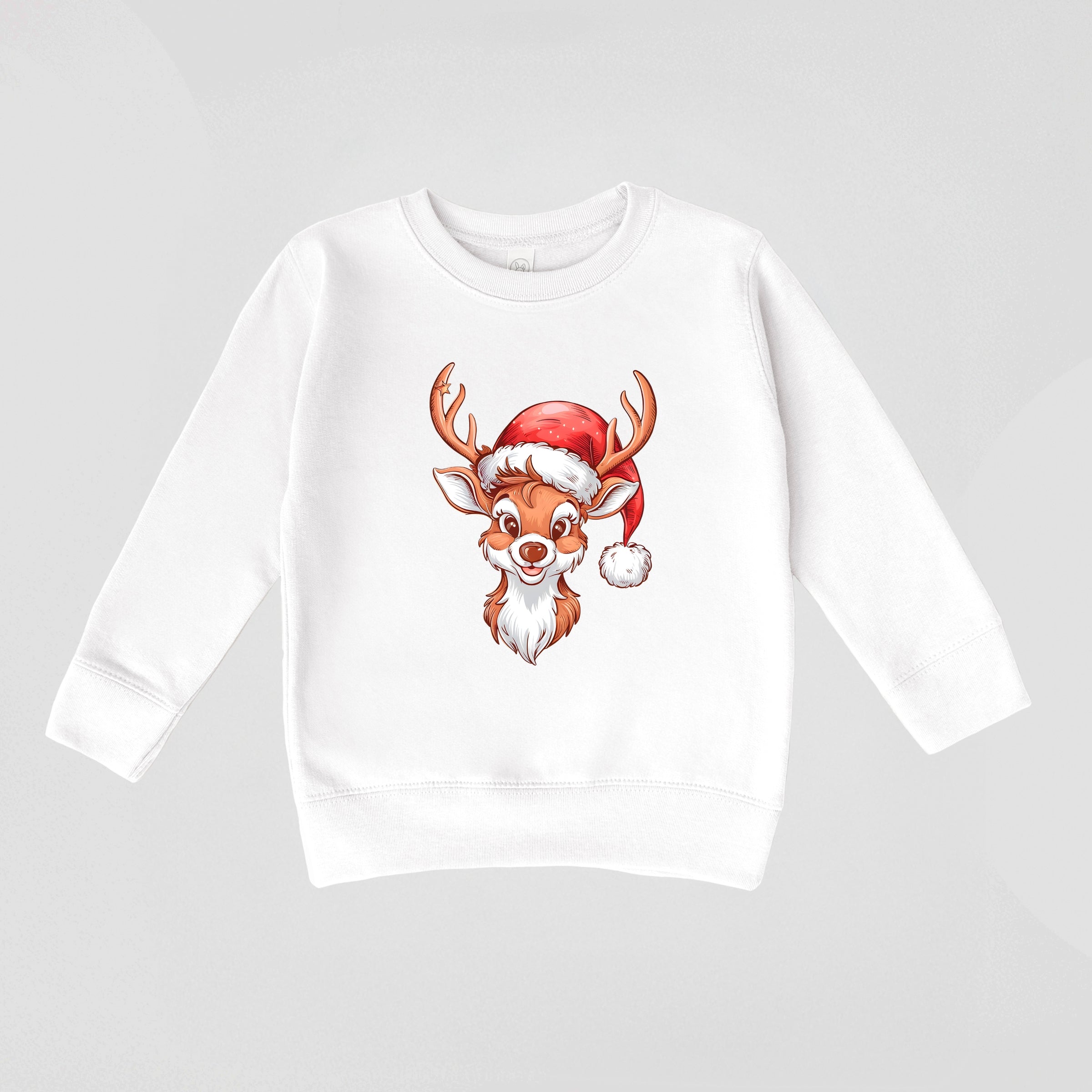 Cute Reindeer Head - Toddler Graphic Sweatshirt