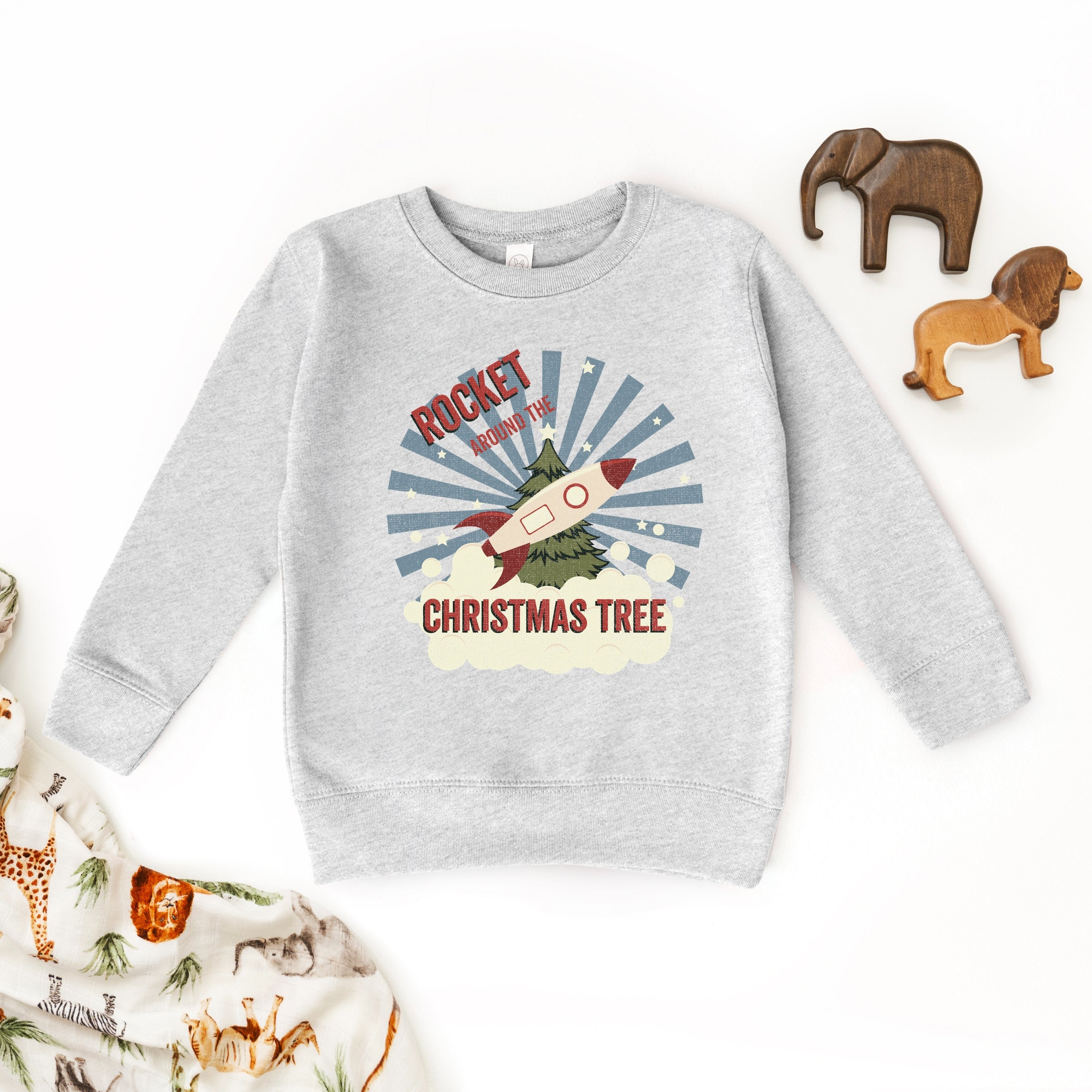 Rocket Around The Christmas Tree - Toddler Graphic Sweatshirt