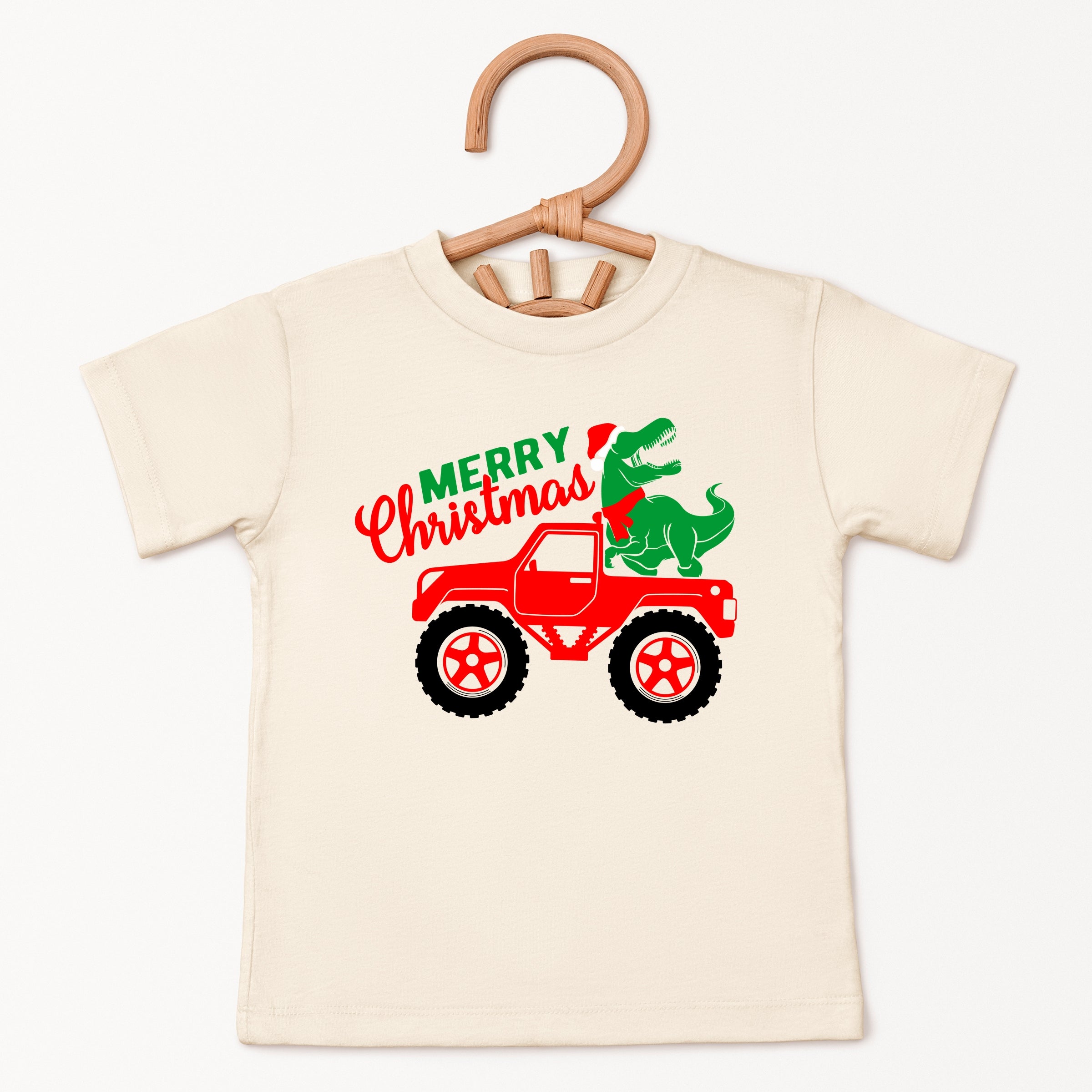 Christmas Dino Truck - Toddler Short Sleeve Graphic T-Shirt