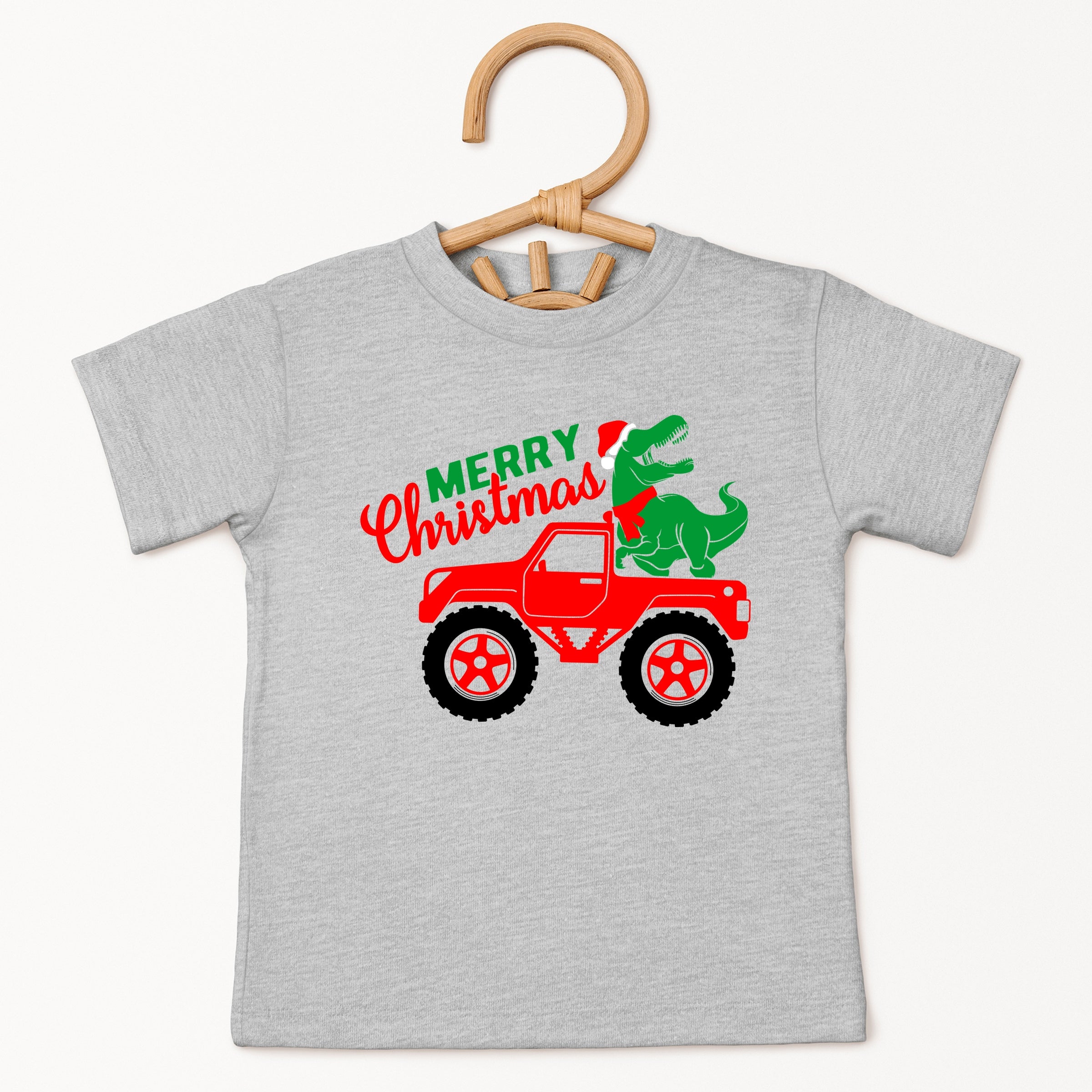 Christmas Dino Truck - Toddler Short Sleeve Graphic T-Shirt