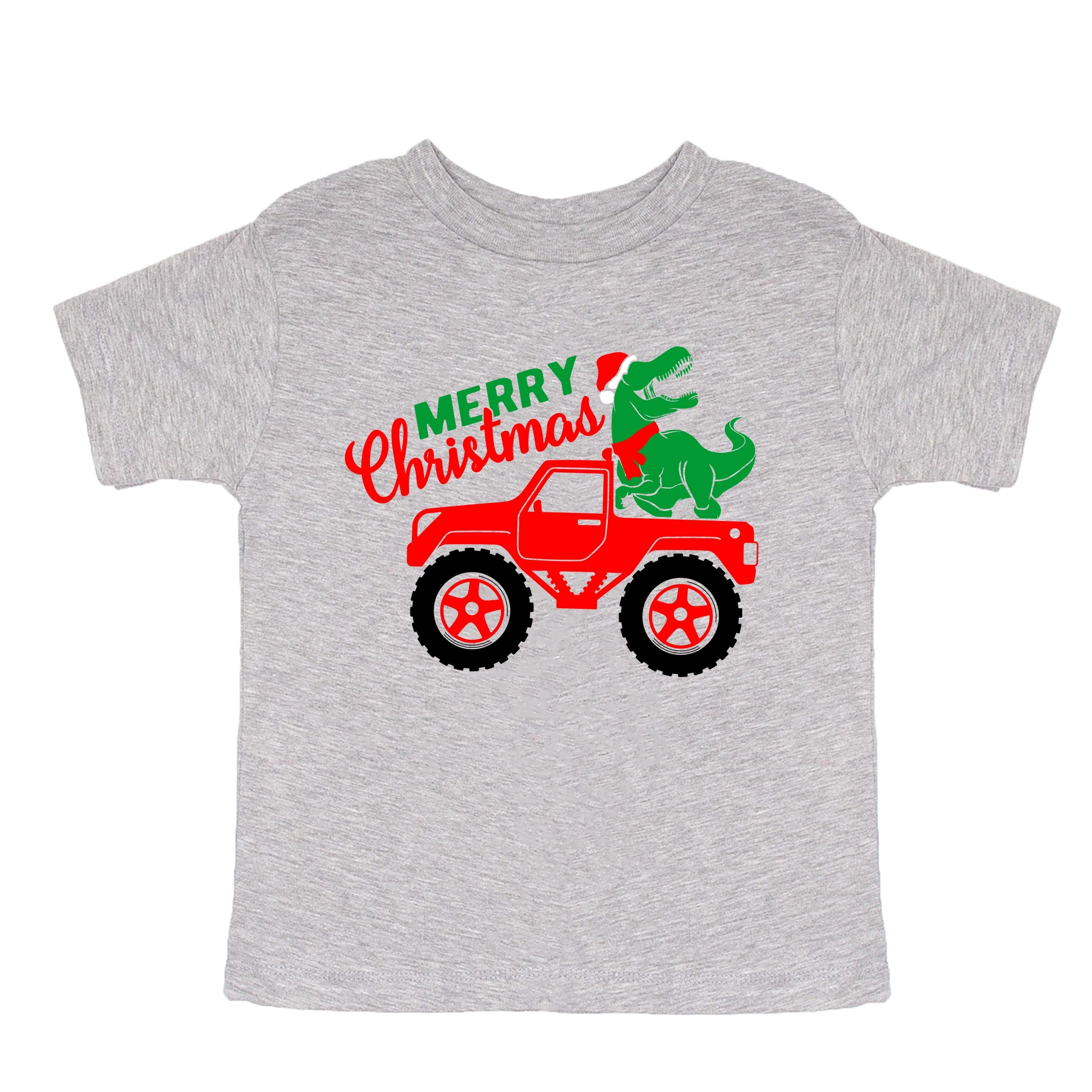 Christmas Dino Truck - Toddler Short Sleeve Graphic T-Shirt