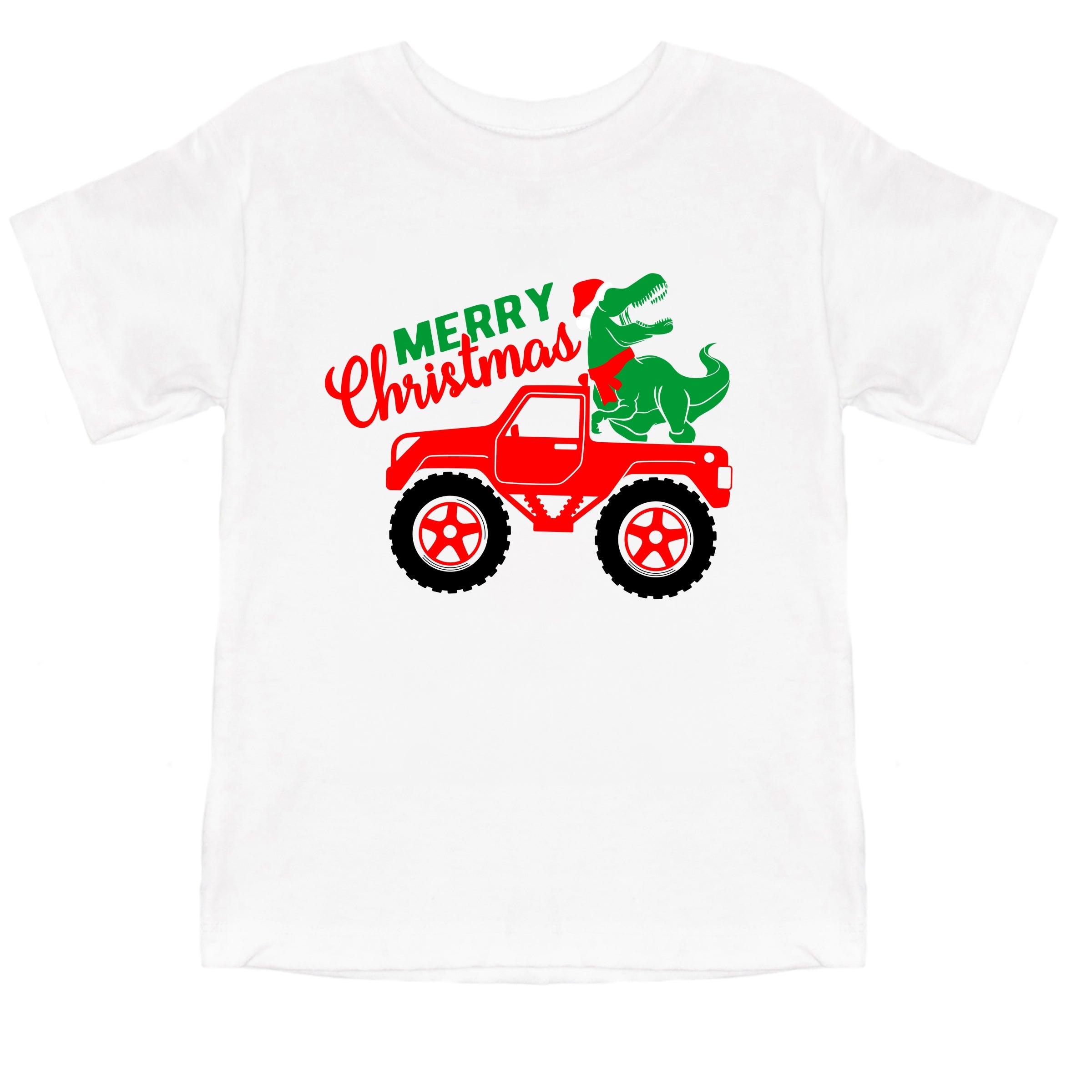 Christmas Dino Truck - Toddler Short Sleeve Graphic T-Shirt