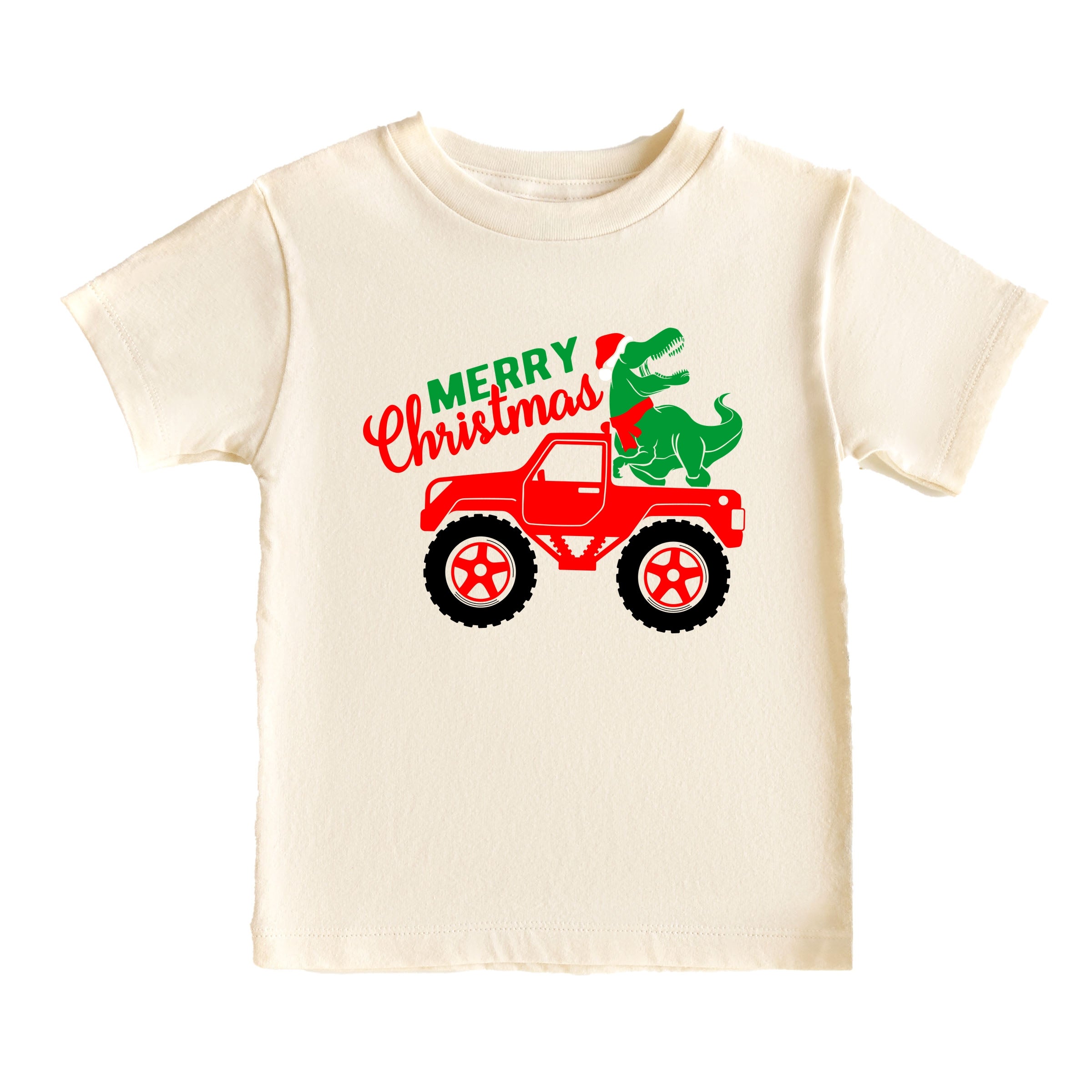 Christmas Dino Truck - Toddler Short Sleeve Graphic T-Shirt