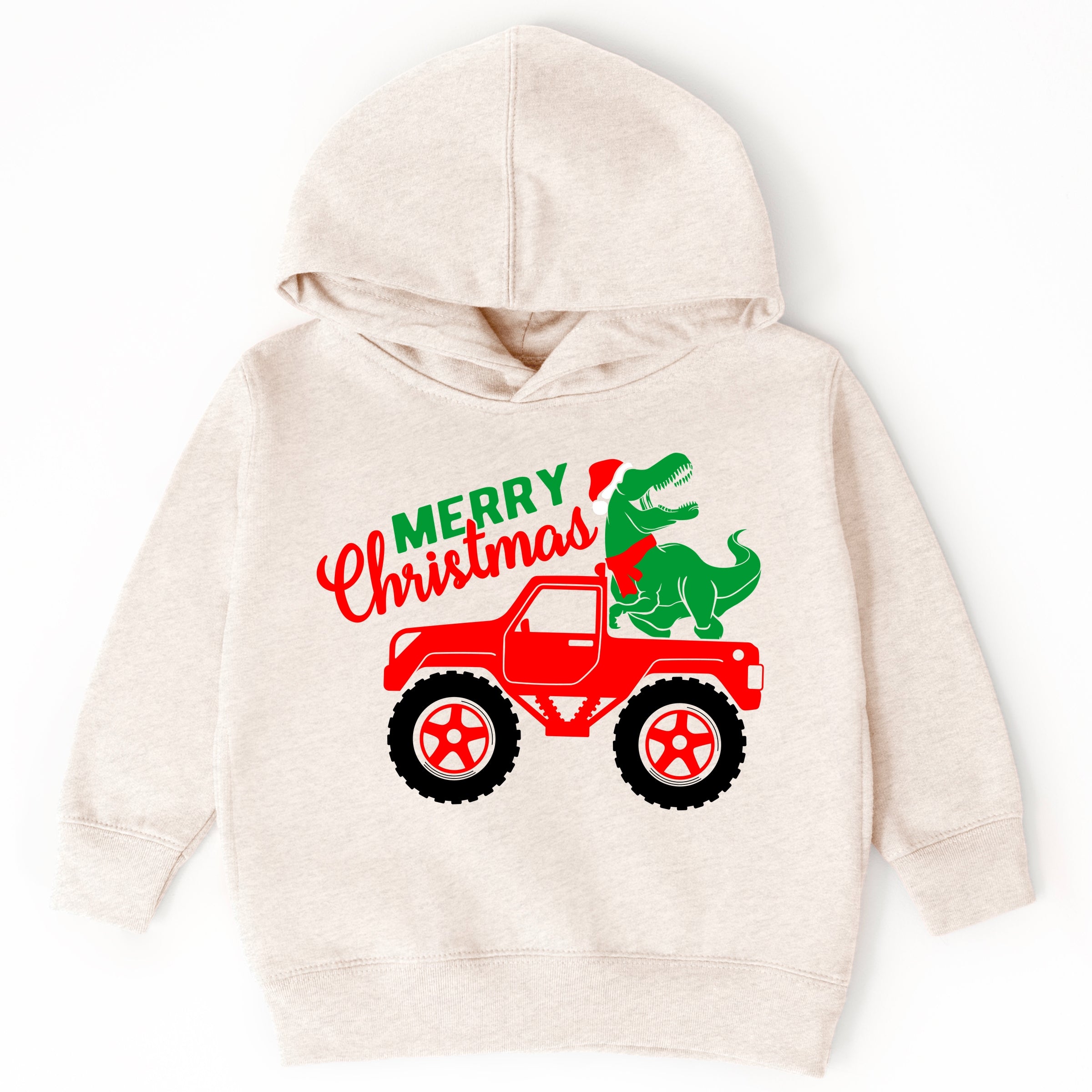 Christmas Dino Truck - Toddler Hoodie