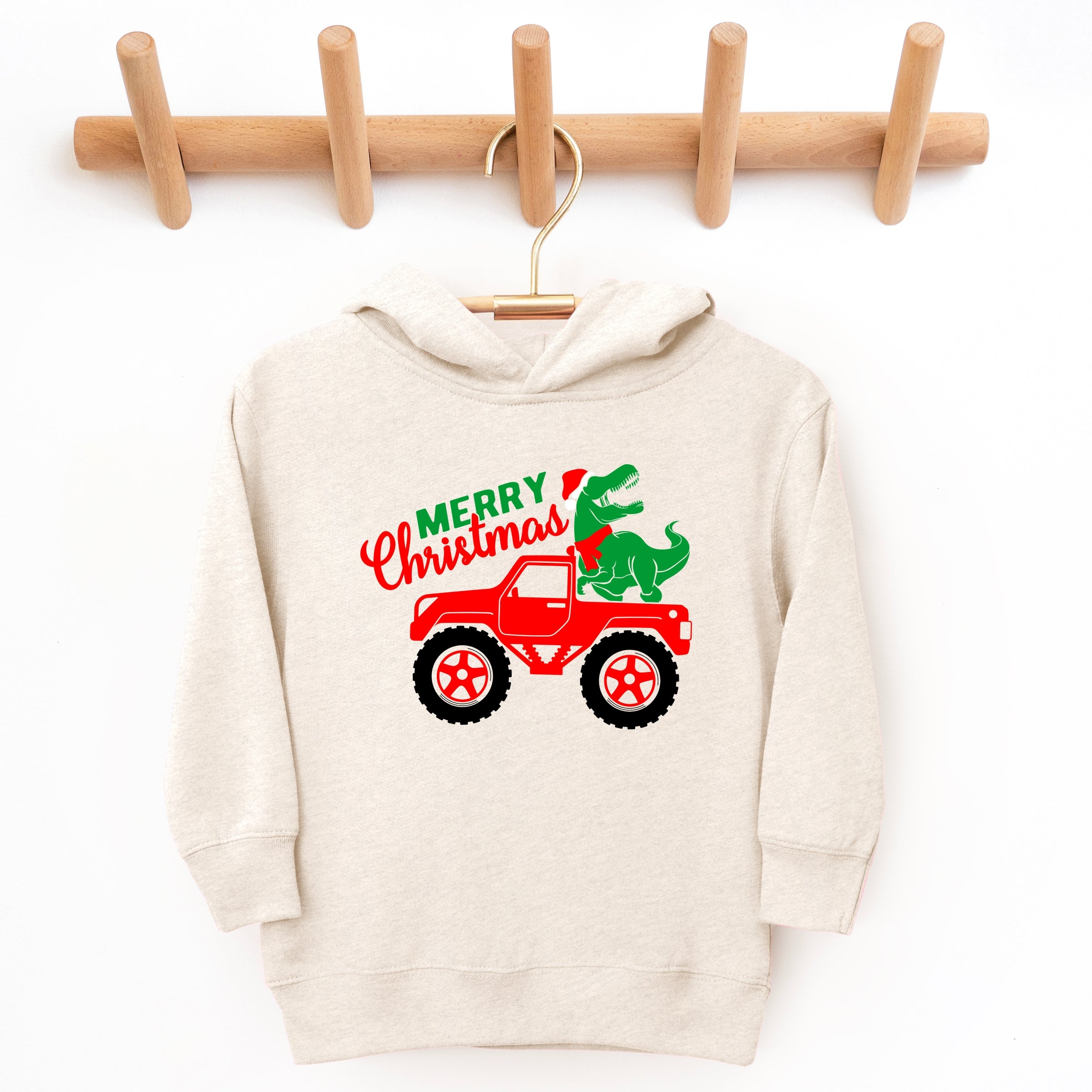 Christmas Dino Truck - Toddler Hoodie