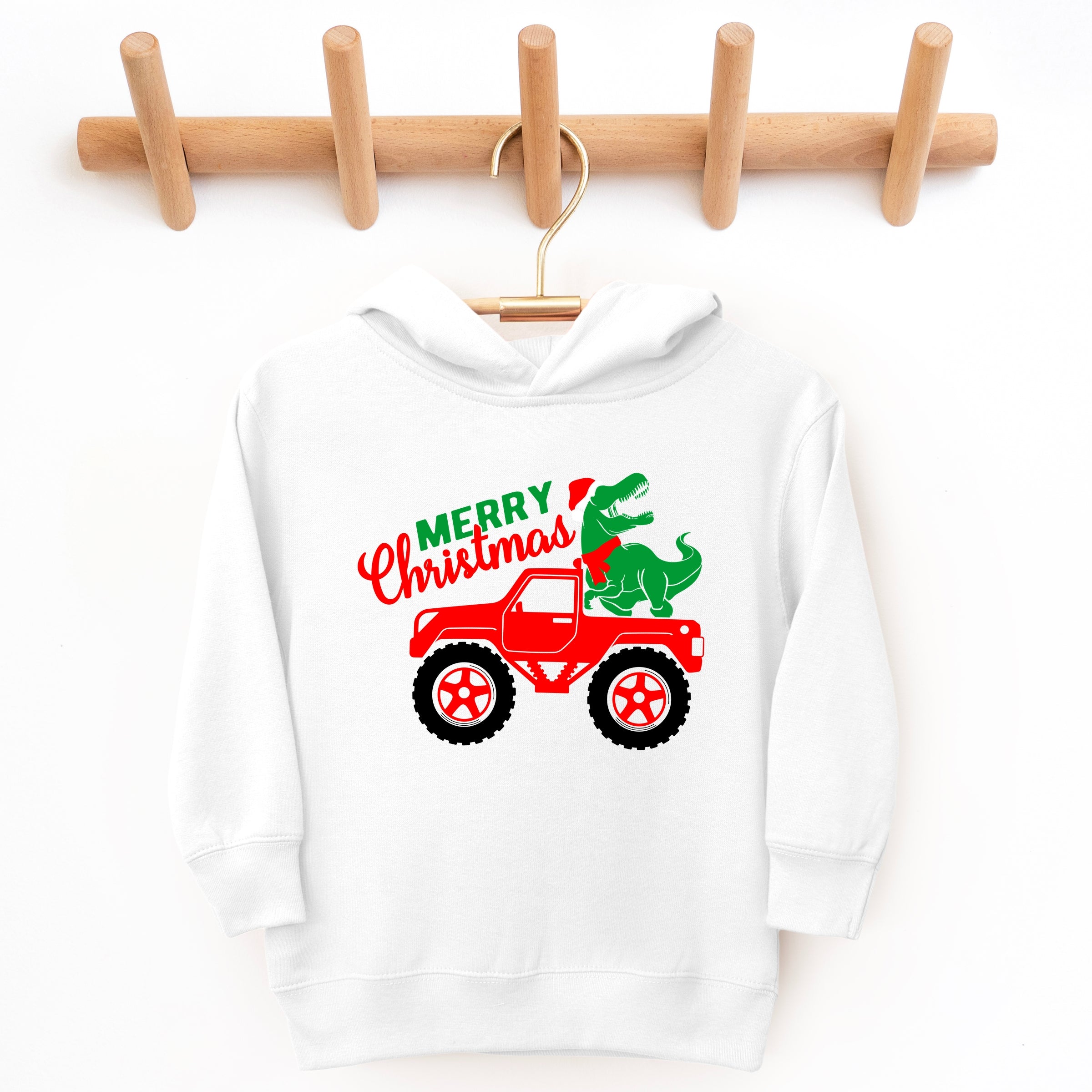 Christmas Dino Truck - Toddler Hoodie