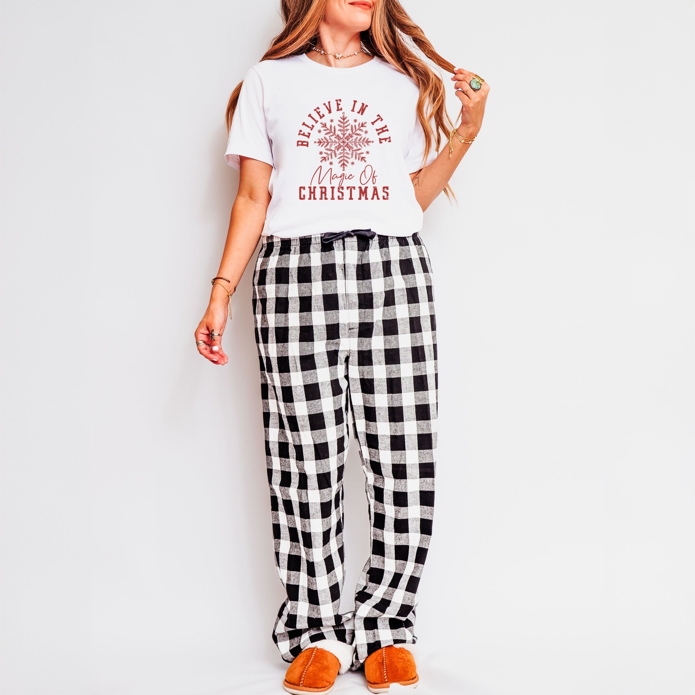 21311RED_F-CPPSET White/Black and White Plaid