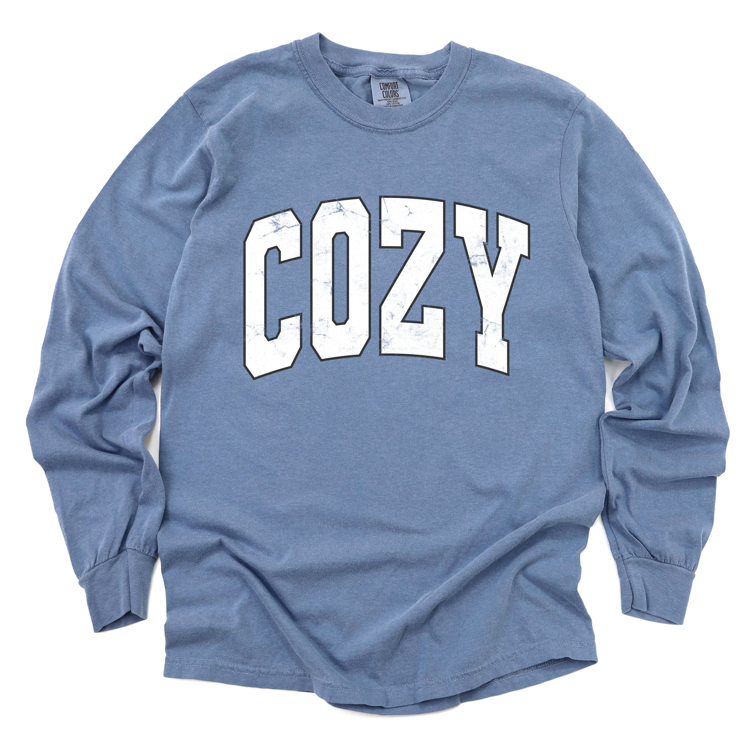 Cozy Worn Varsity - Womens Garment Dyed Long Sleeve