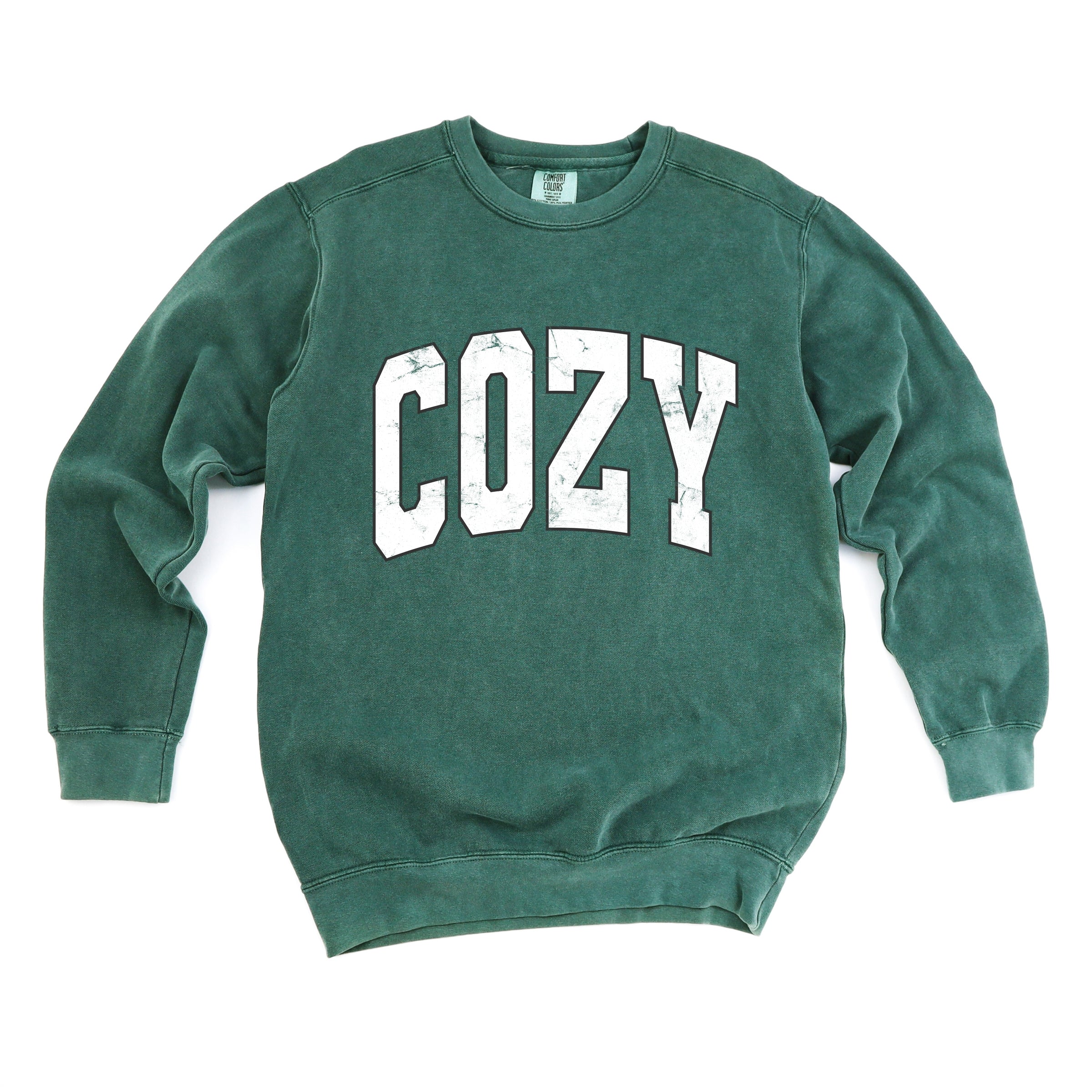 Cozy Worn Varsity - Women's Garment Dyed Graphic Sweatshirt