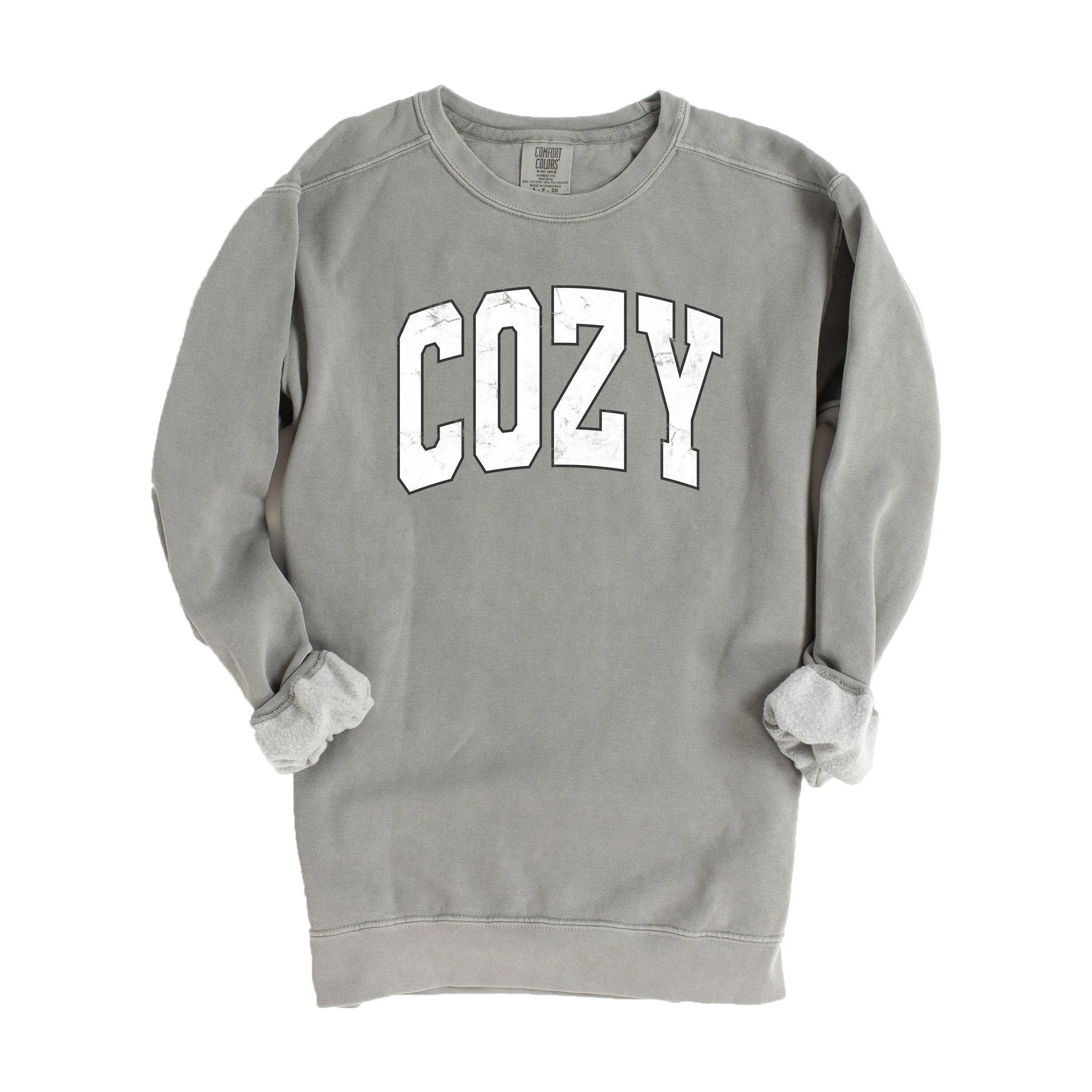 Cozy Worn Varsity - Women's Garment Dyed Graphic Sweatshirt