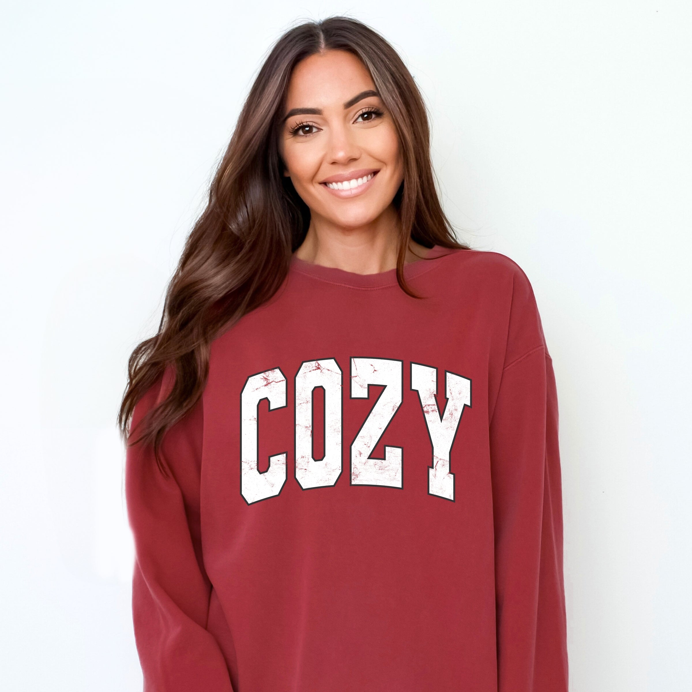 Cozy Worn Varsity - Women's Garment Dyed Graphic Sweatshirt