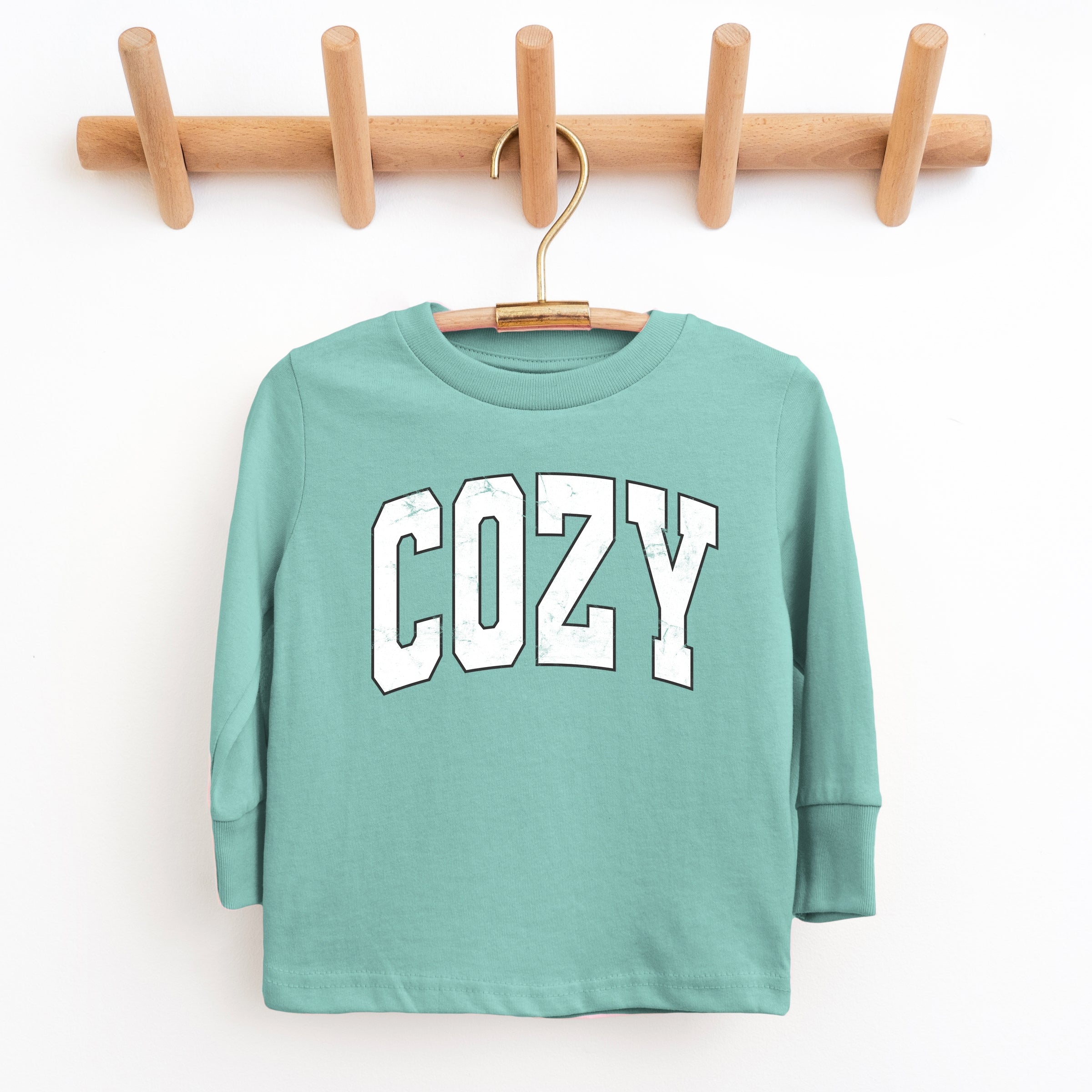 Cozy Worn Varsity - Kids Youth Long Sleeve Tee