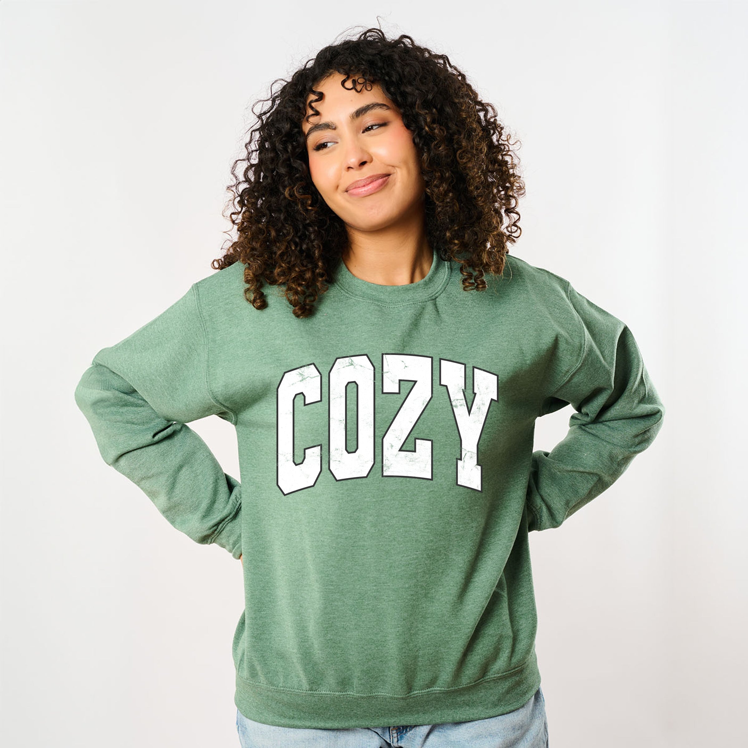 Cozy Worn Varsity -  Womens Sweatshirt