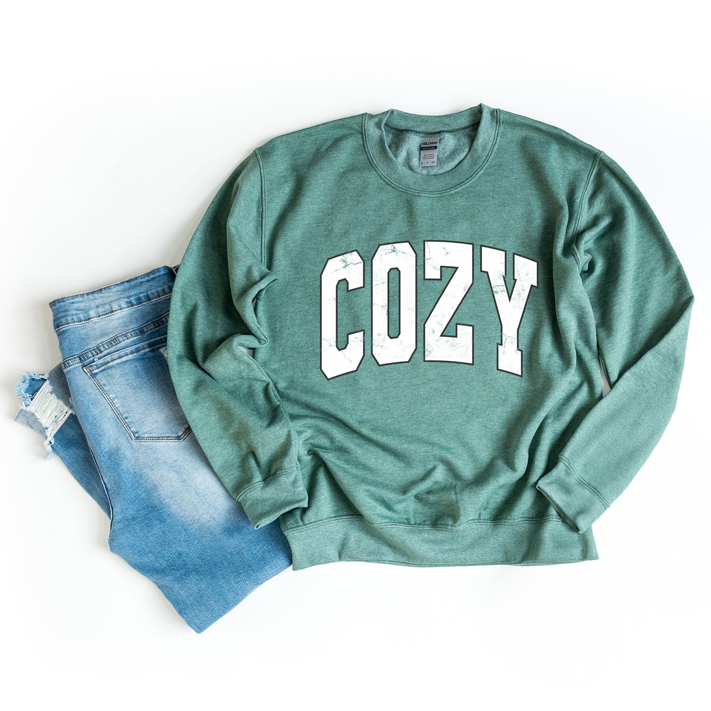 Cozy Worn Varsity -  Womens Sweatshirt