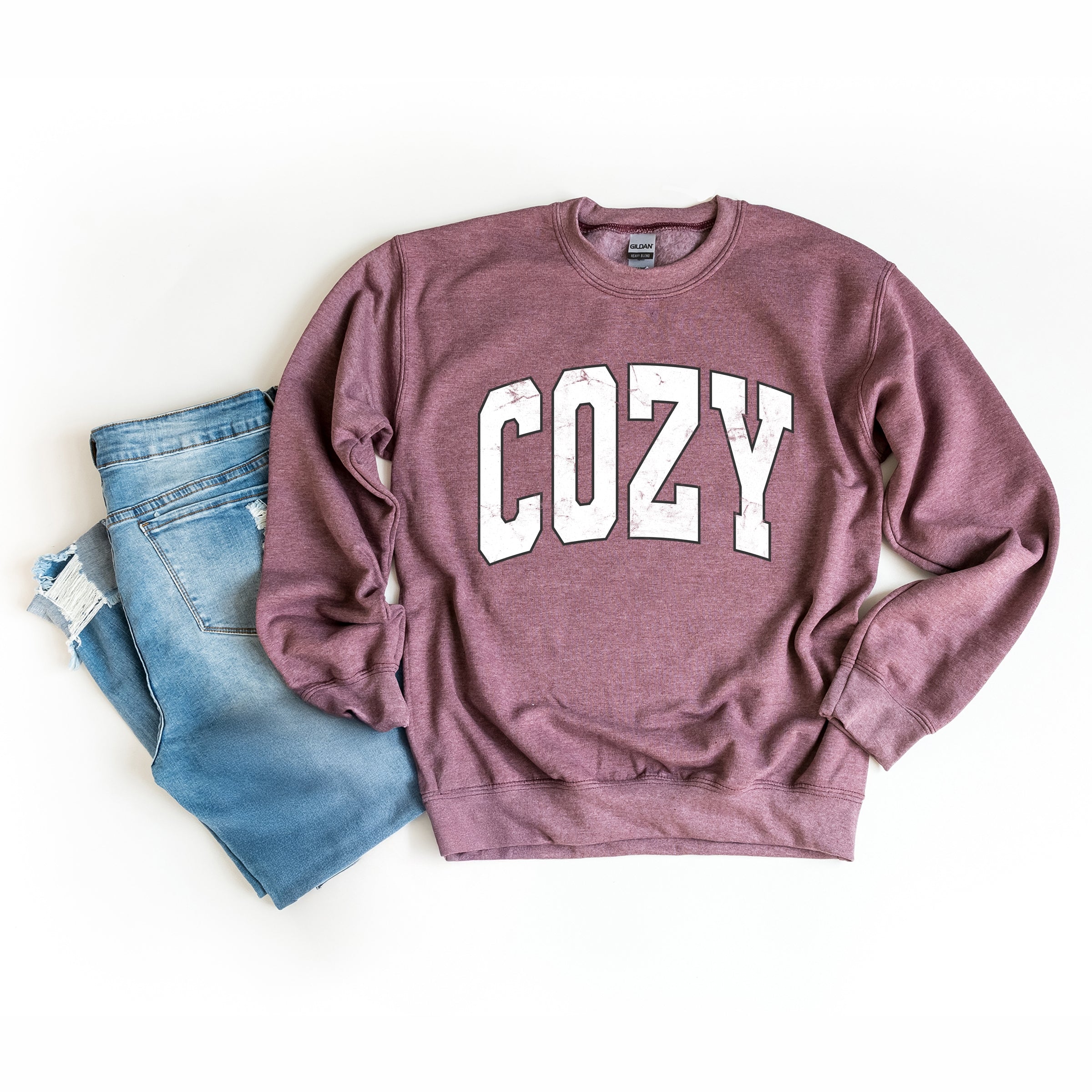 Cozy Worn Varsity -  Womens Sweatshirt