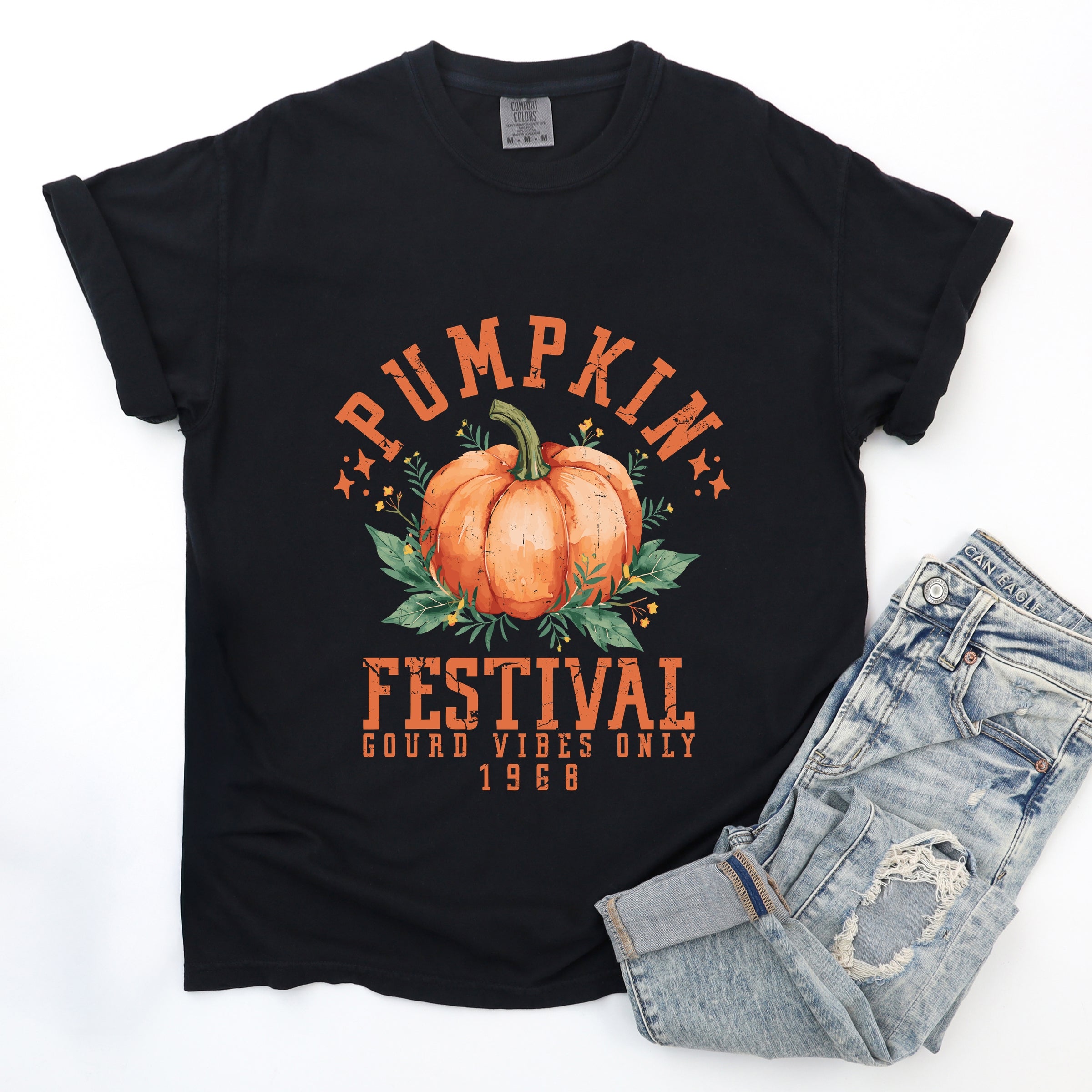 Pumpkin Festival Gourd Vibes - Women's Garment Dyed Graphic T-Shirt