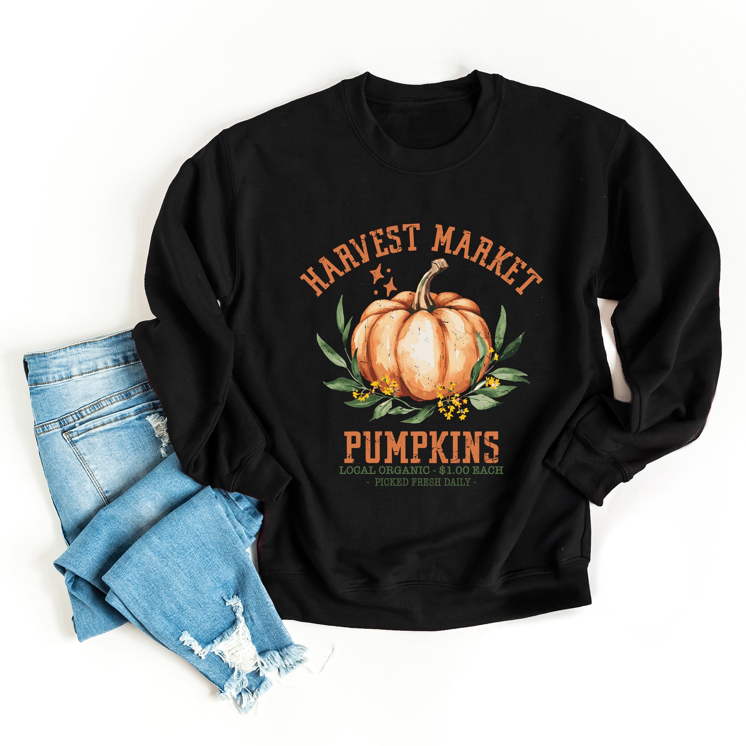 Harvest Market Pumpkins Local Organic - Women's Graphic Sweatshirt