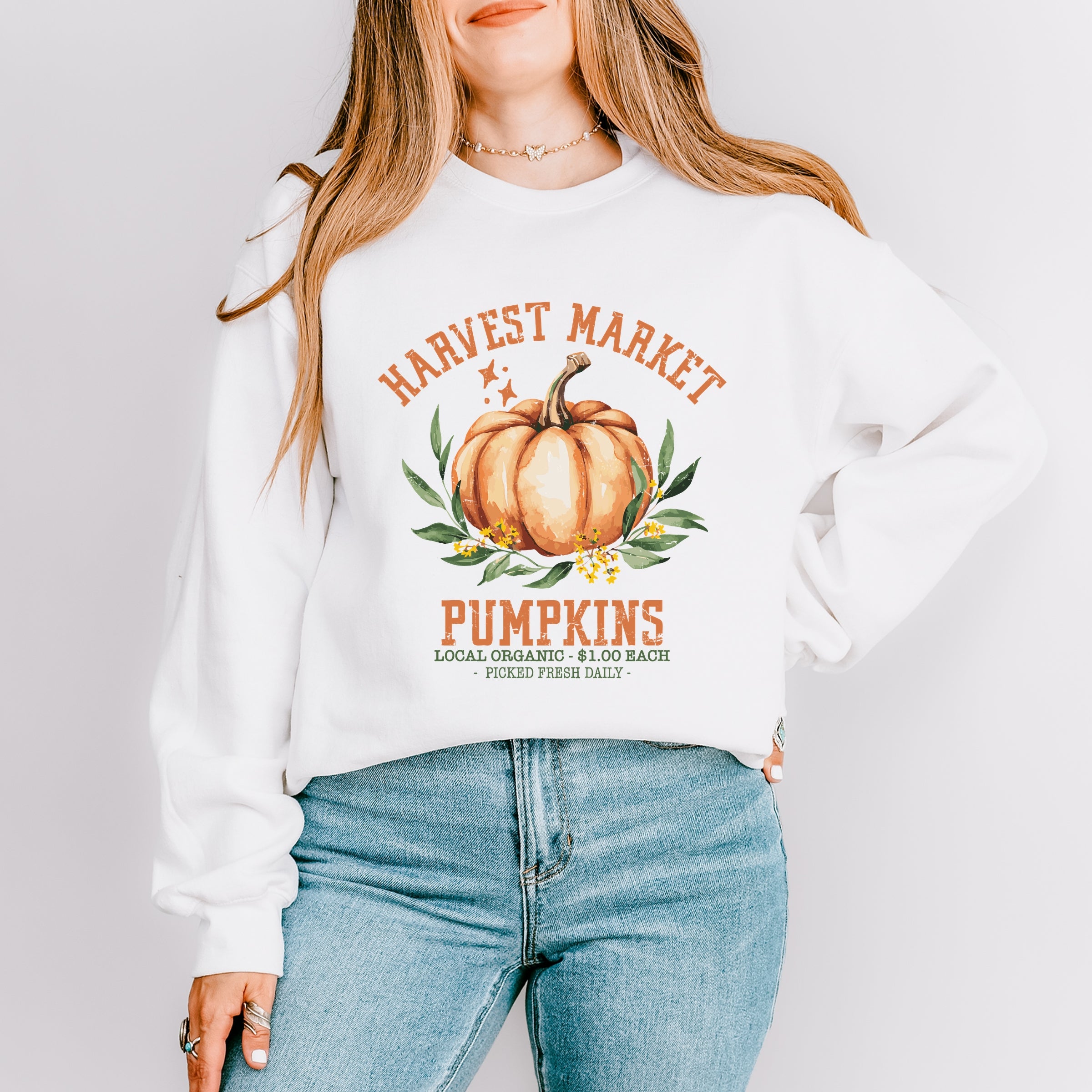Harvest Market Pumpkins Local Organic - Women's Graphic Sweatshirt