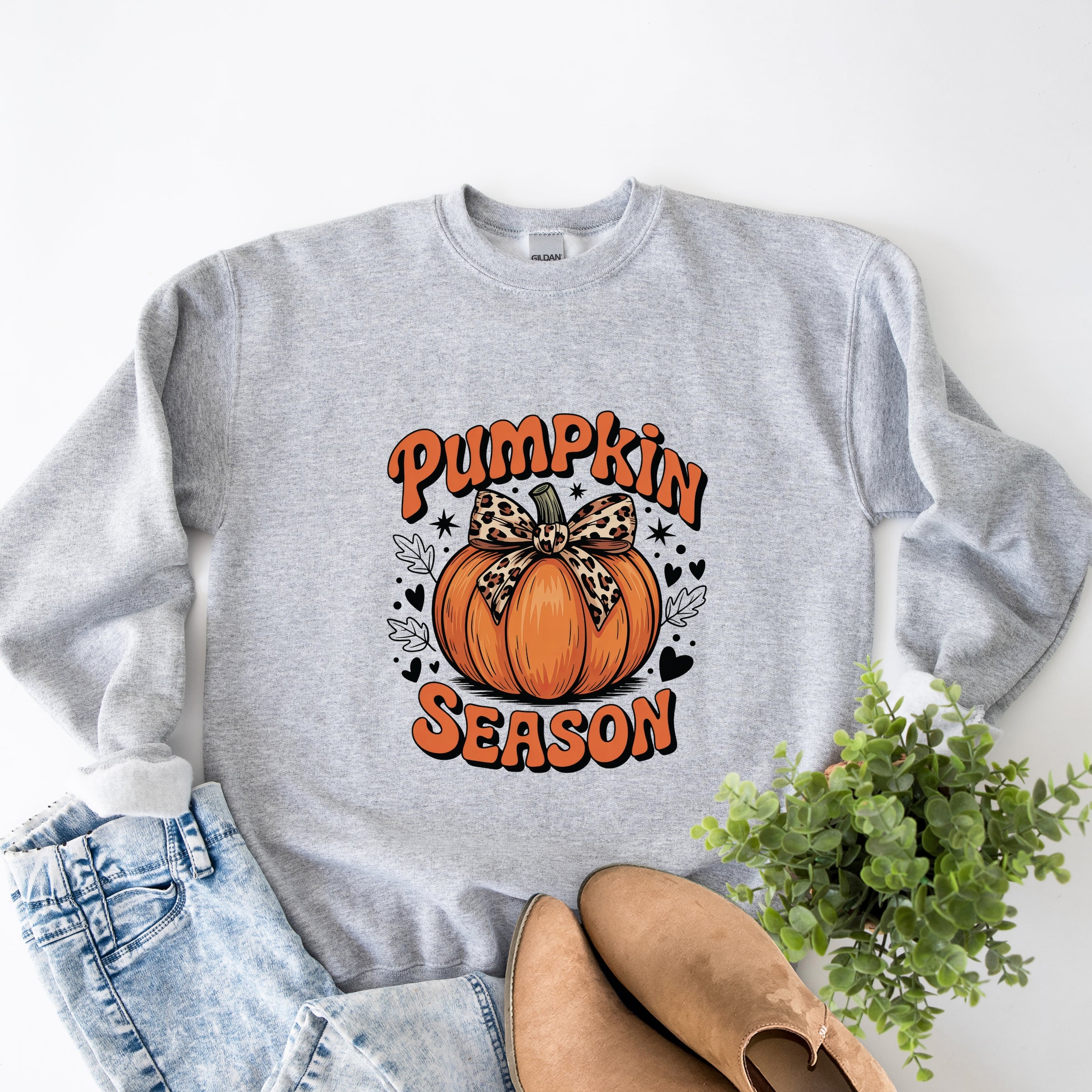 Coquette Pumpkin Season Leopard -  Womens Graphic Sweatshirt