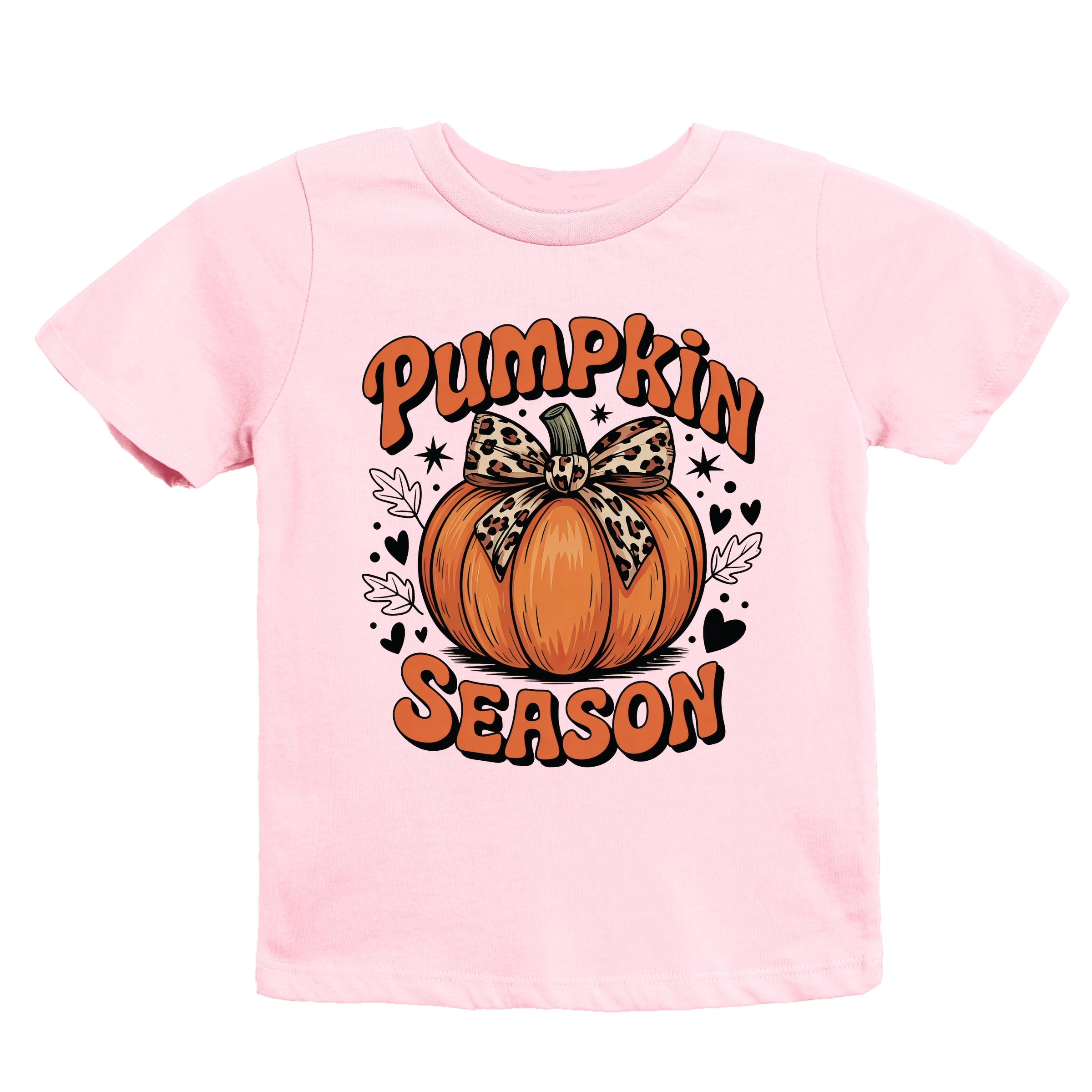 Coquette Pumpkin Season Leopard - Youth Short Sleeve Graphic T-Shirt