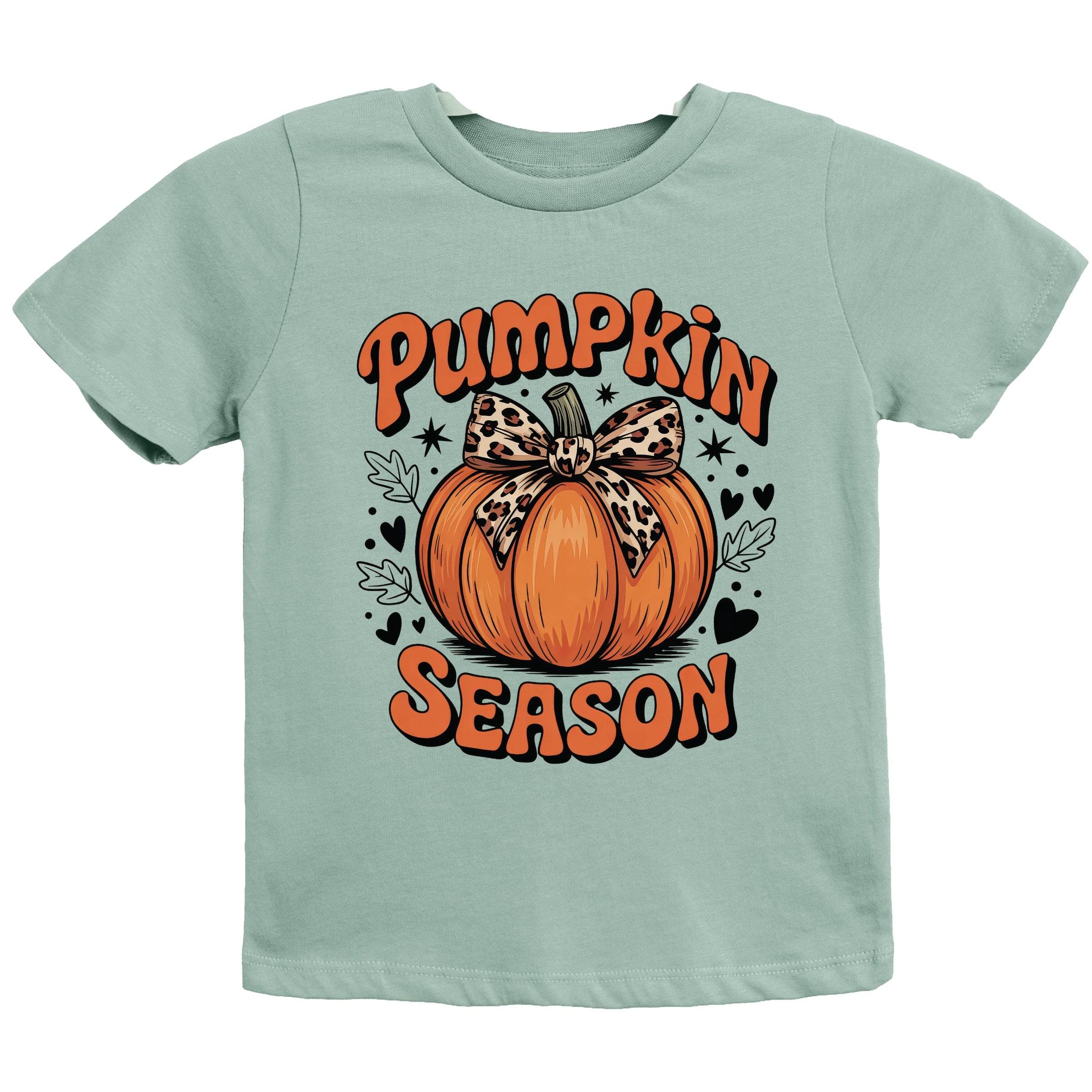 Coquette Pumpkin Season Leopard - Youth Short Sleeve Graphic T-Shirt