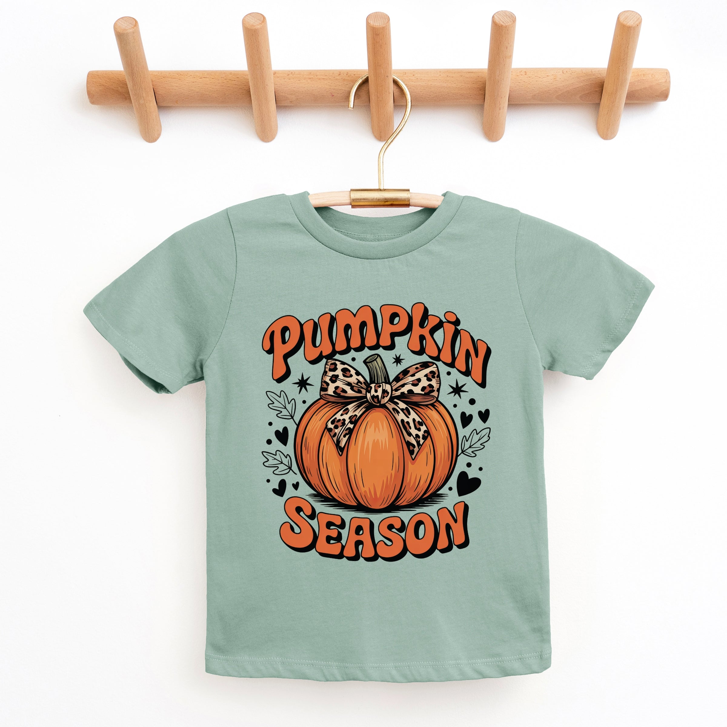 Coquette Pumpkin Season Leopard - Youth Short Sleeve Graphic T-Shirt