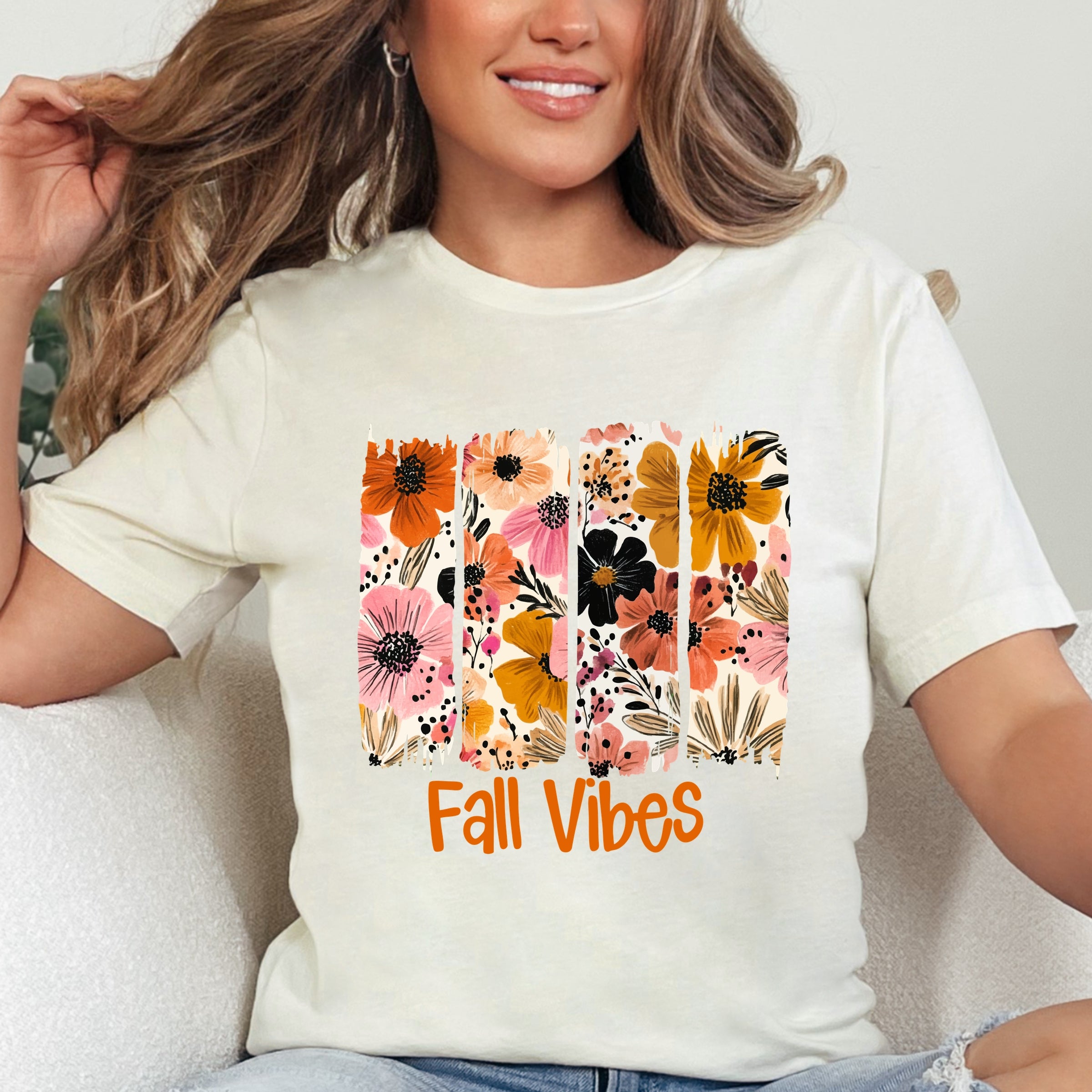Fall Vibes Floral - Women's Short Sleeve Graphic T-Shirt